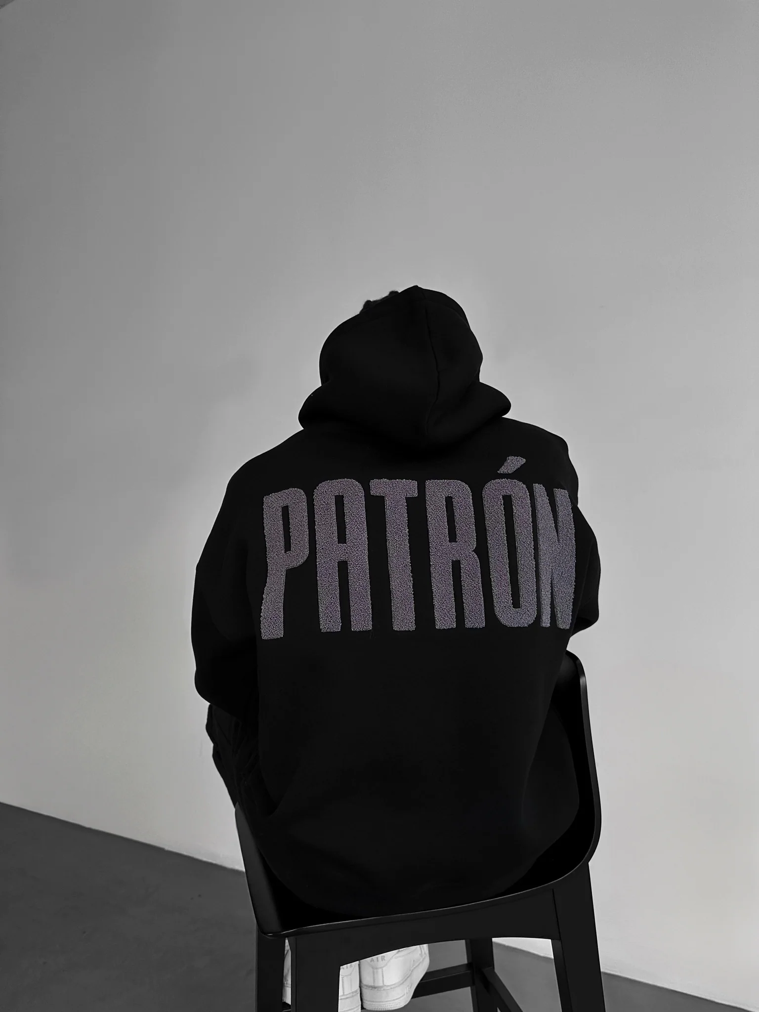 Oversize Detailed Patron Hoodie - Black and Anthracite - Image 5