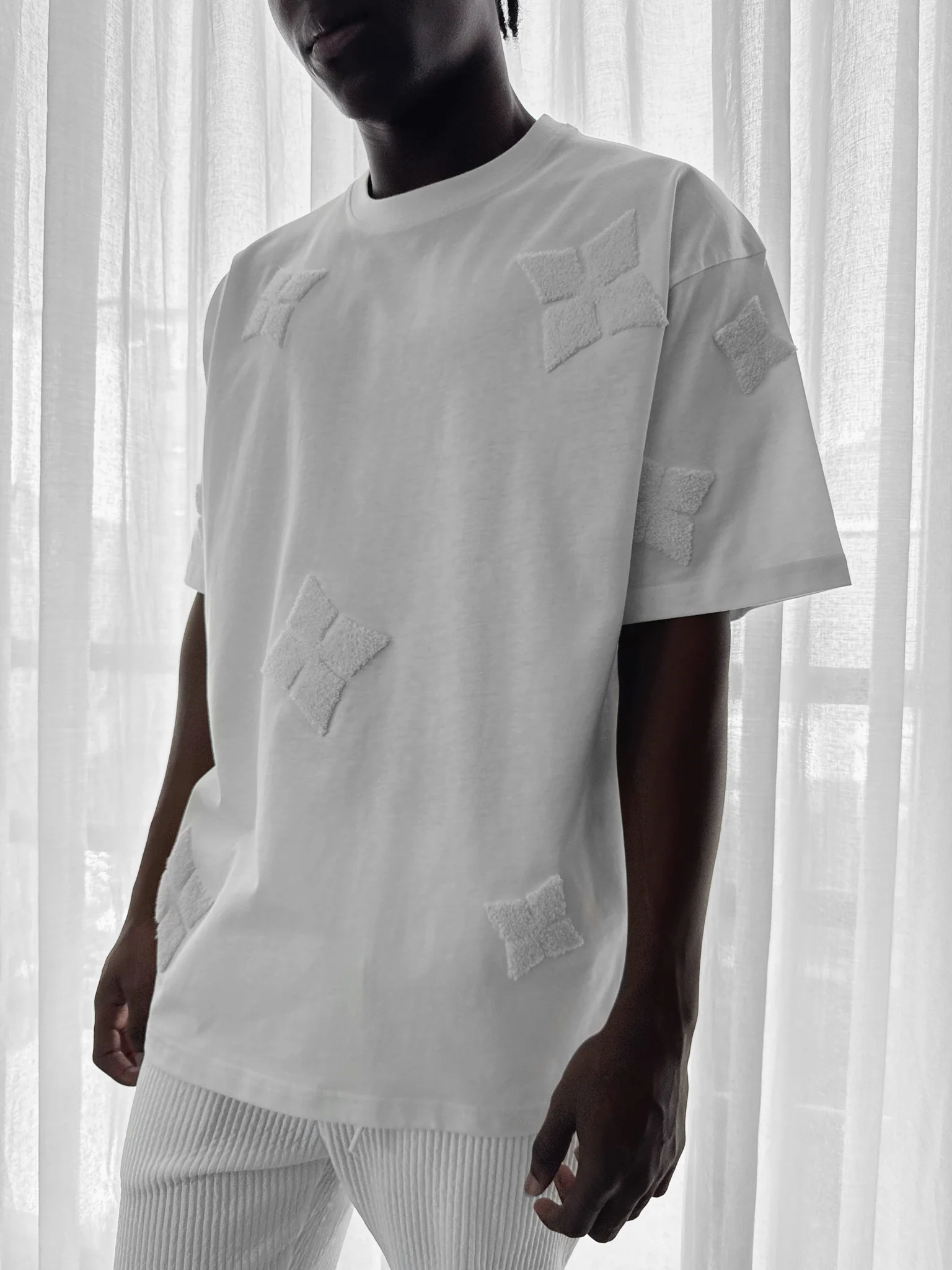 Oversize Detailed T-Shirt - Ecru - Image 3