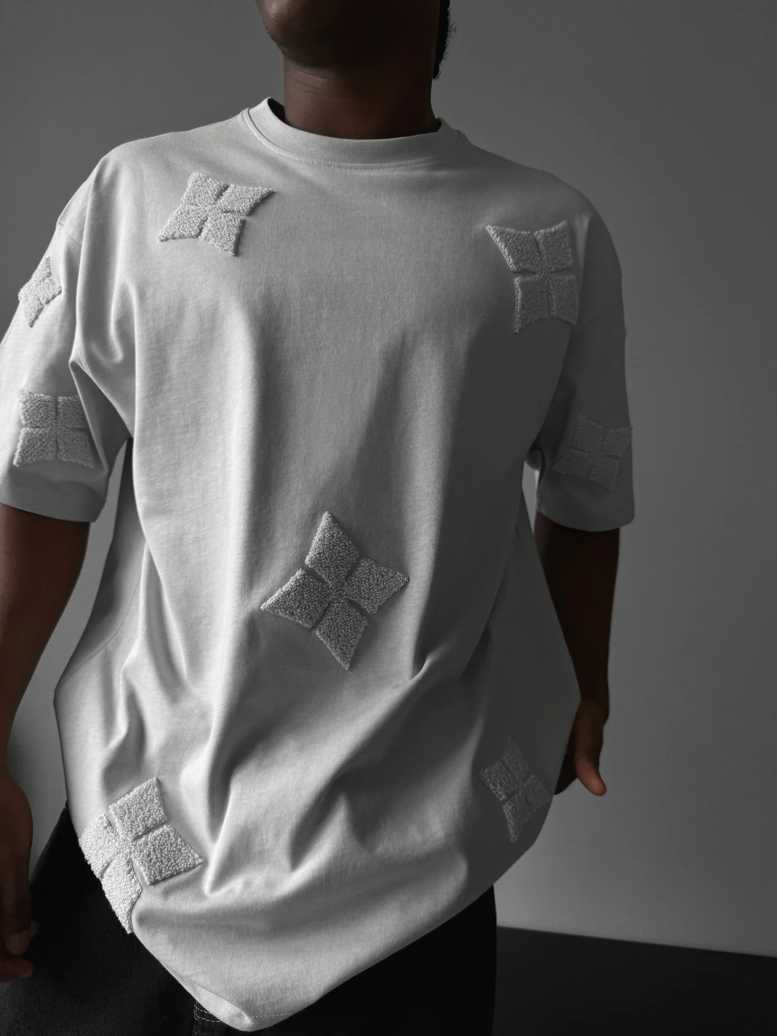 Oversize Detailed T-Shirt - Grey - Image 2
