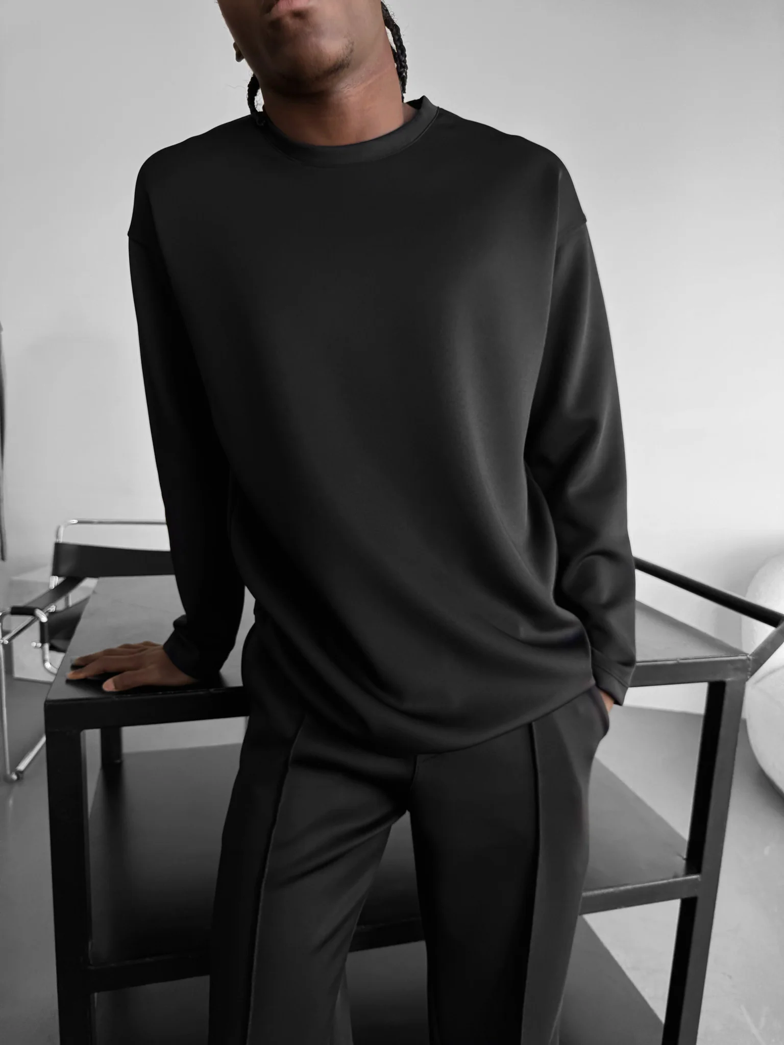 Oversize Diver Sweatshirt - Black - Image 2