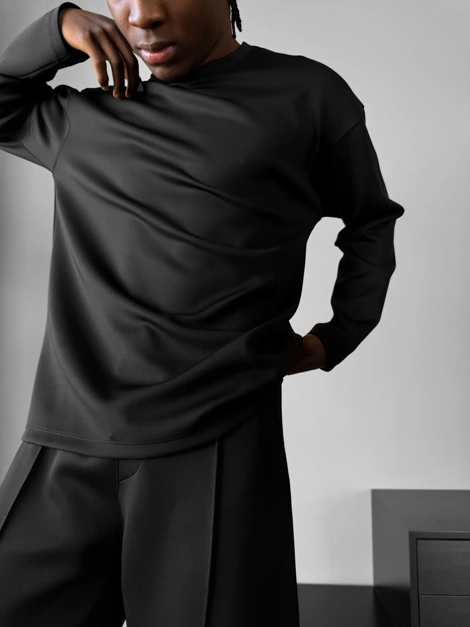 Oversize Diver Sweatshirt - Black - Image 3
