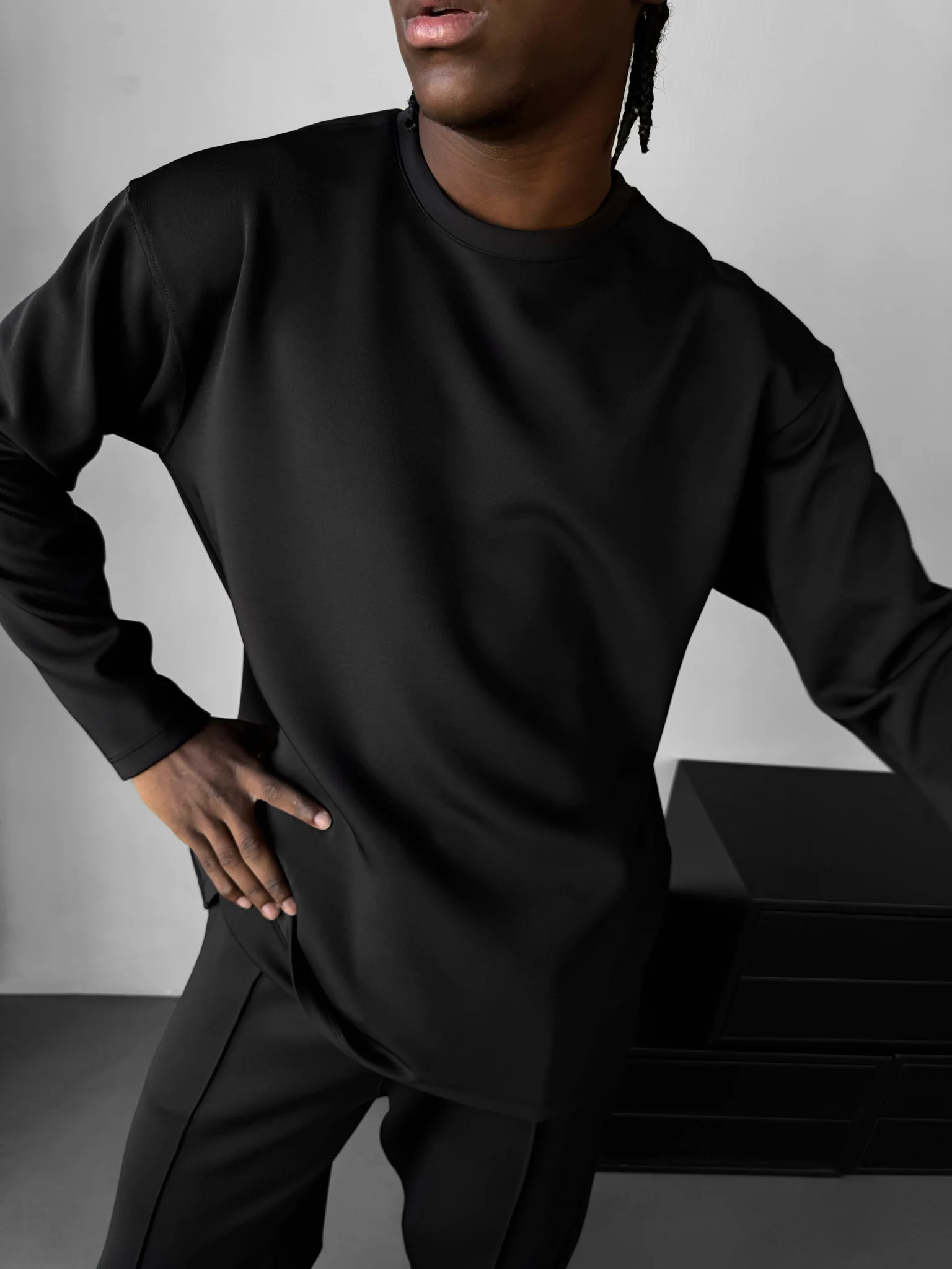 Oversize Diver Sweatshirt - Black - Image 5