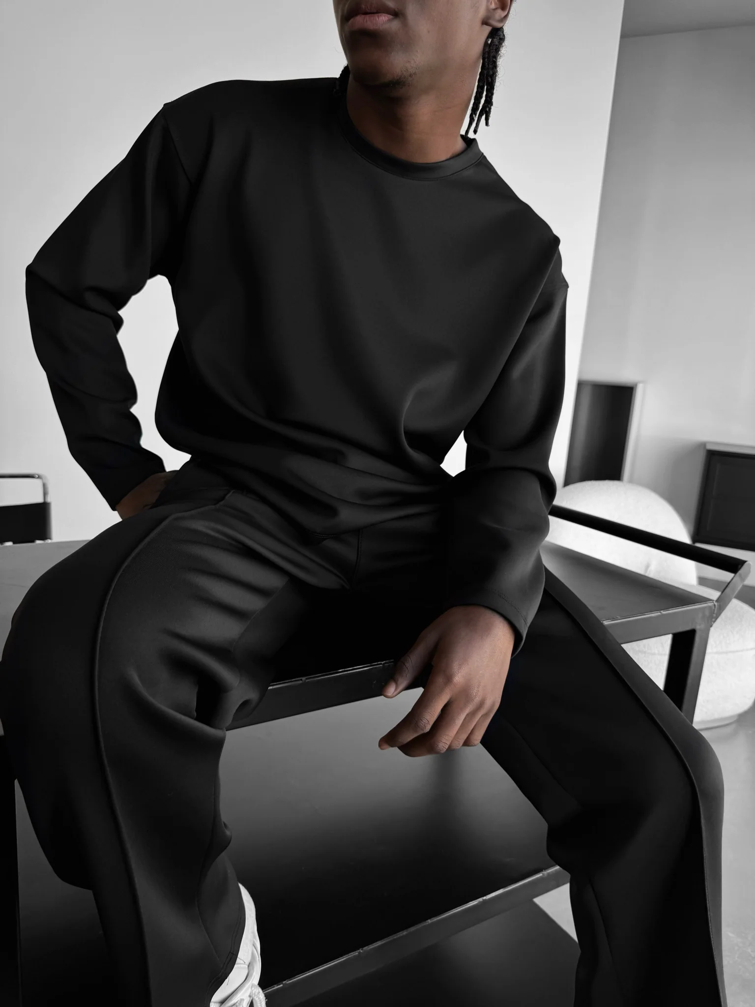 Oversize Diver Sweatshirt - Black - Image 6