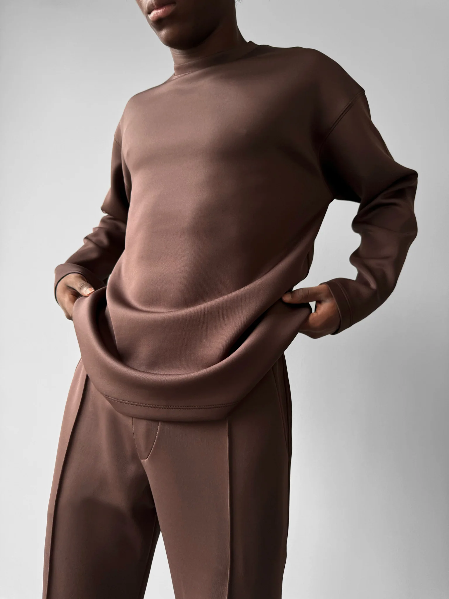 Oversize Diver Sweatshirt - Brown - Image 2