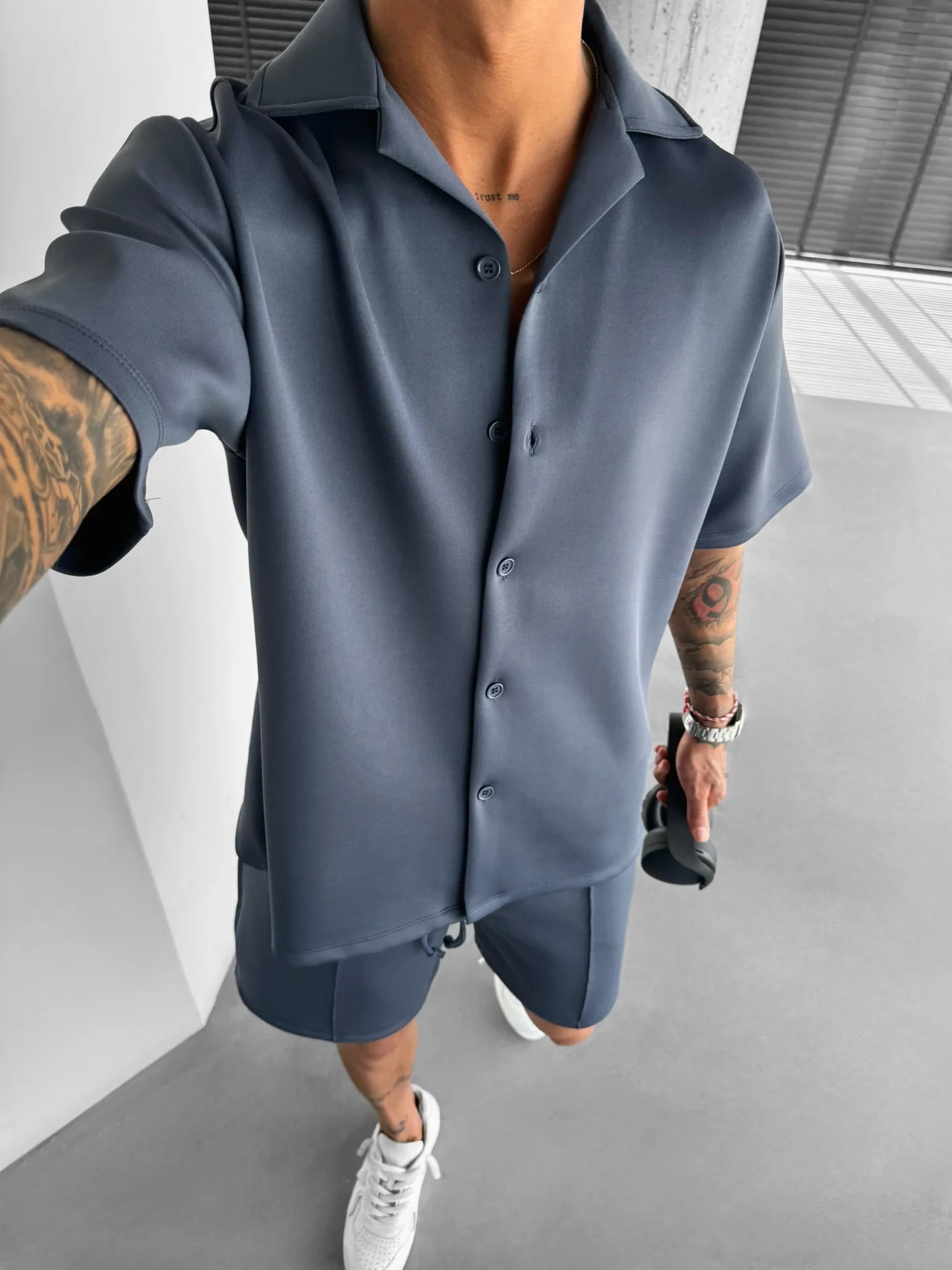 Oversize Diver Shirt - Anthracite - Image 5