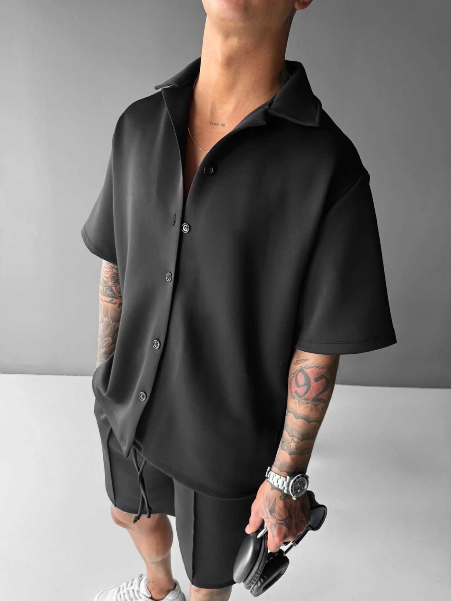 Oversize Diver Shirt - Black - Image 3