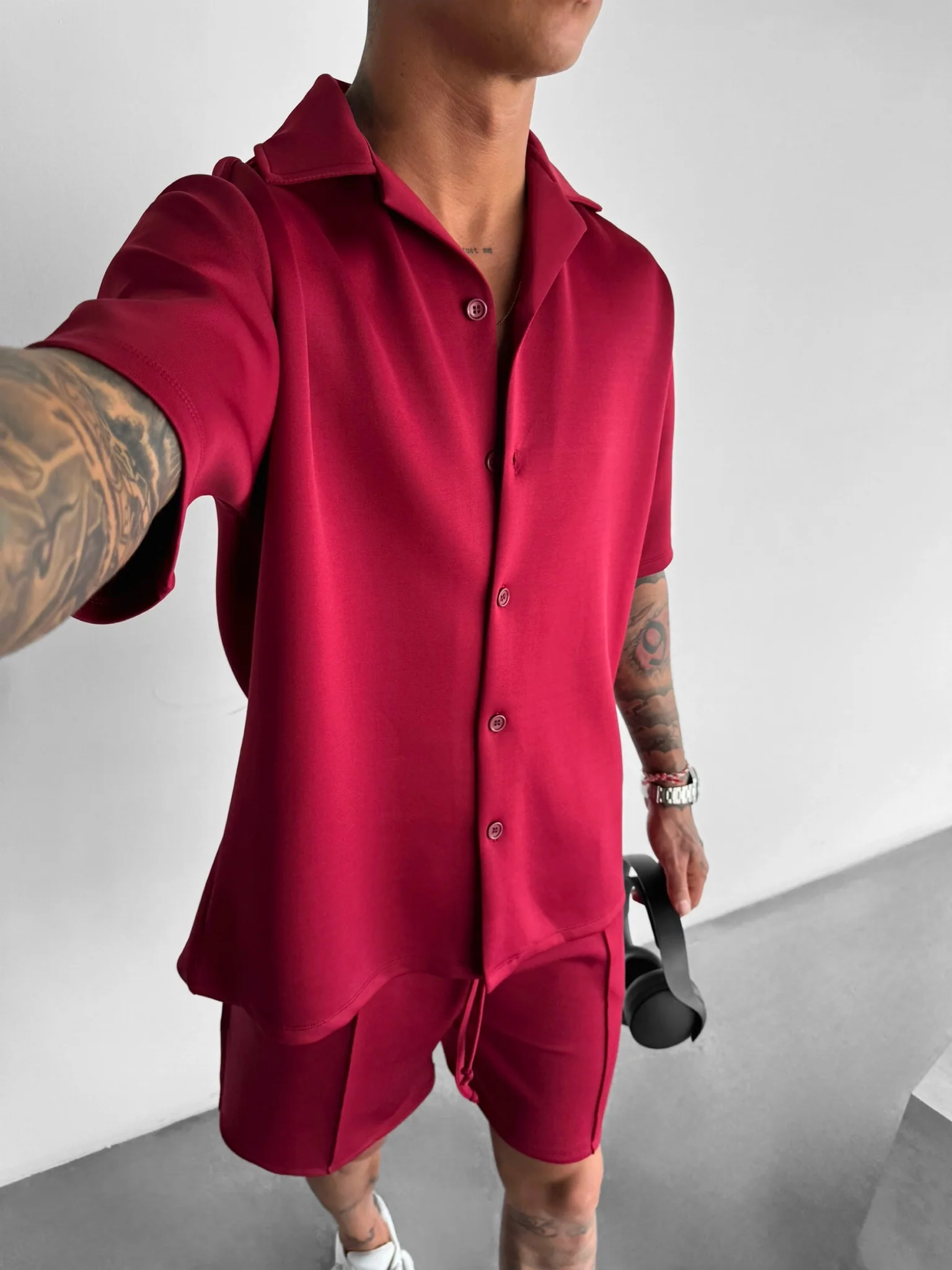 Oversize Diver Shirt - Bordeaux - Image 4
