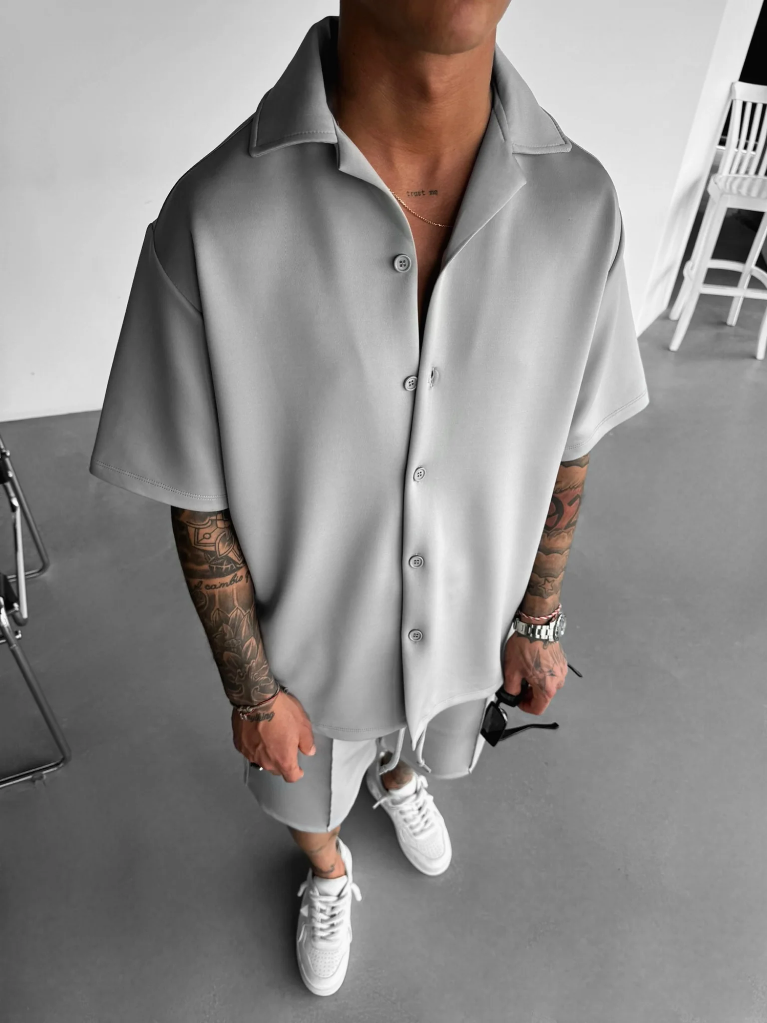 Oversize Diver Shirt - Grey - Image 2