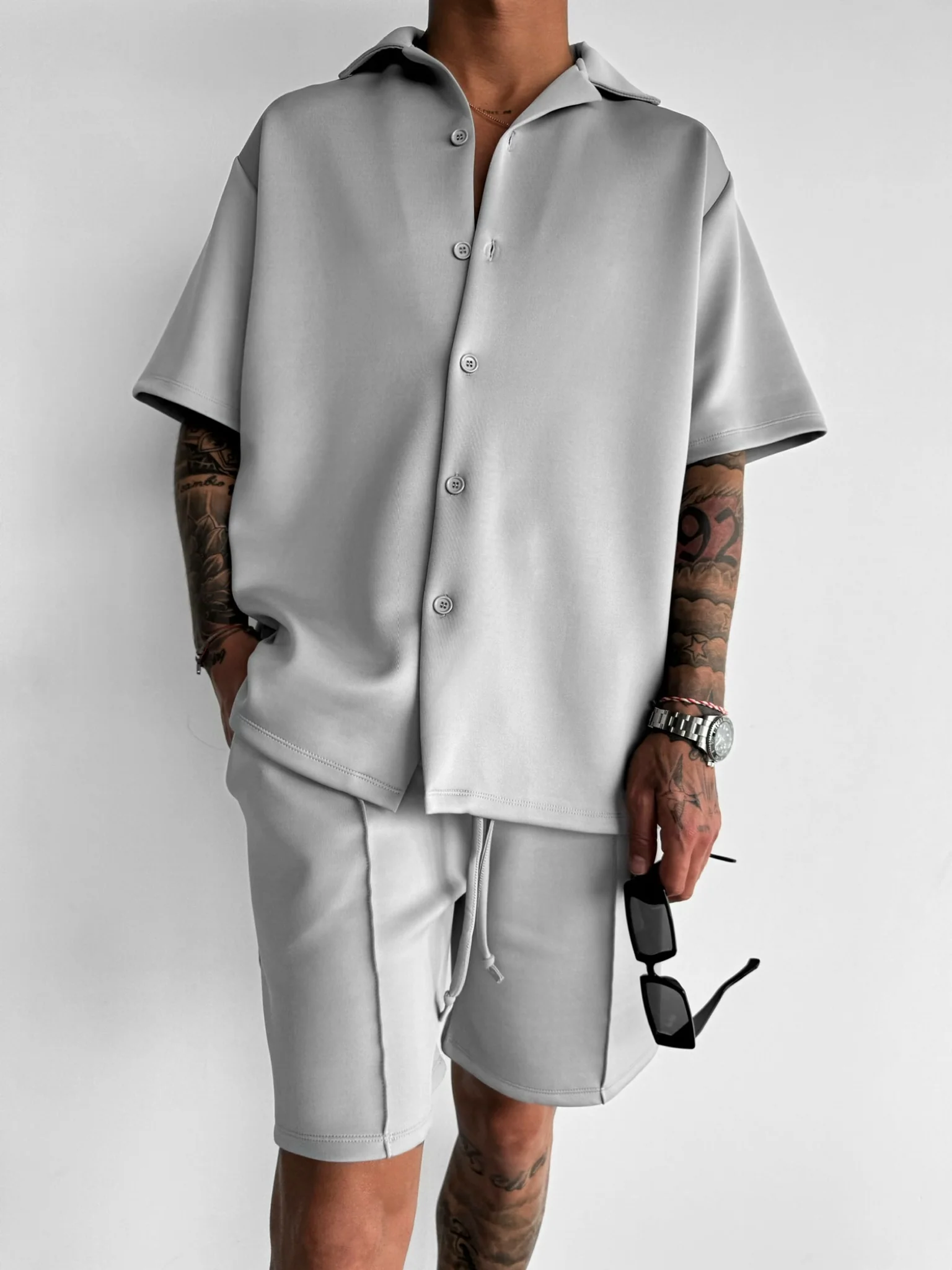 Oversize Diver Shirt - Grey - Image 4