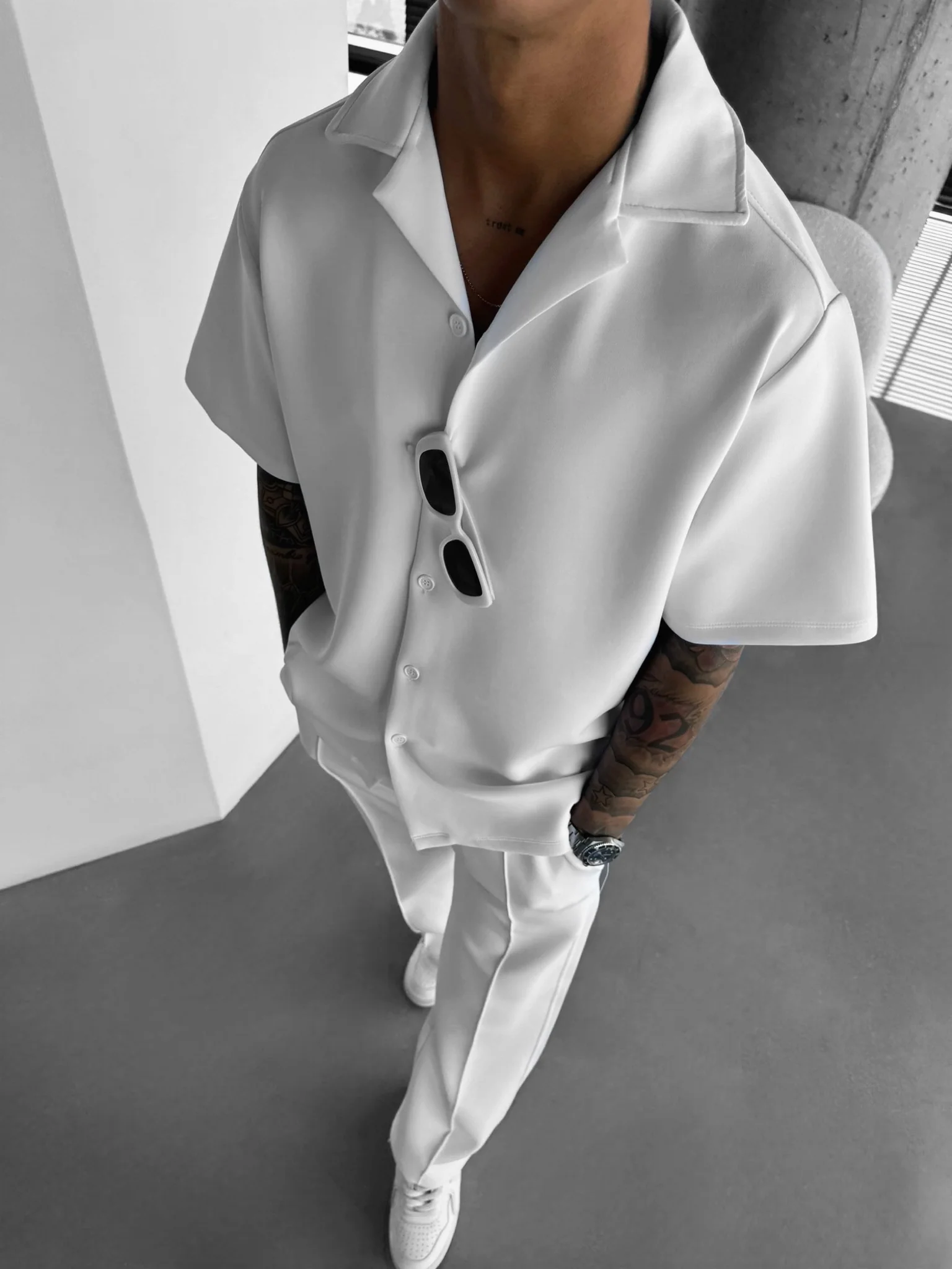 Oversize Diver Shirt - White - Image 4