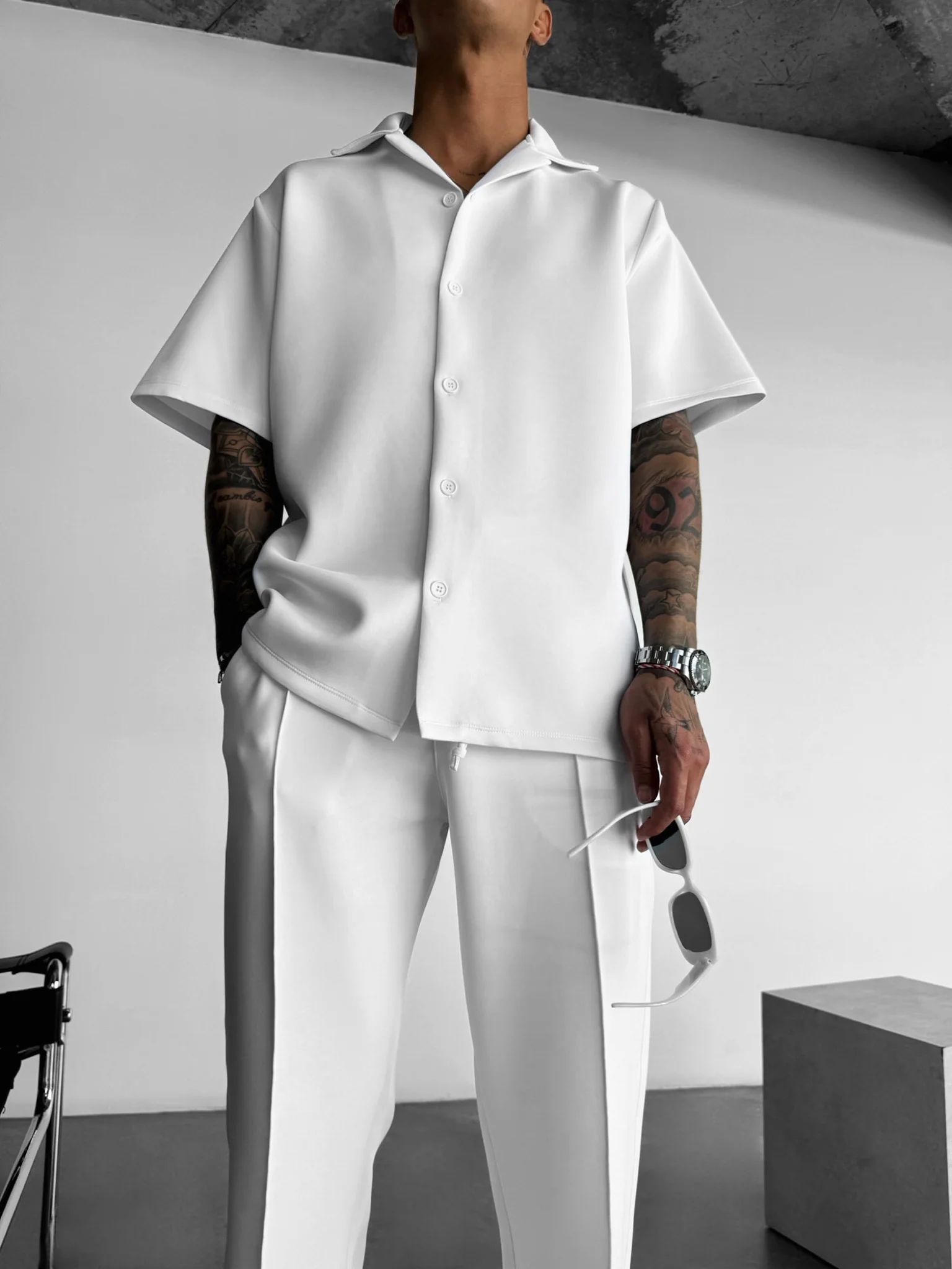 Oversize Diver Shirt - White - Image 5