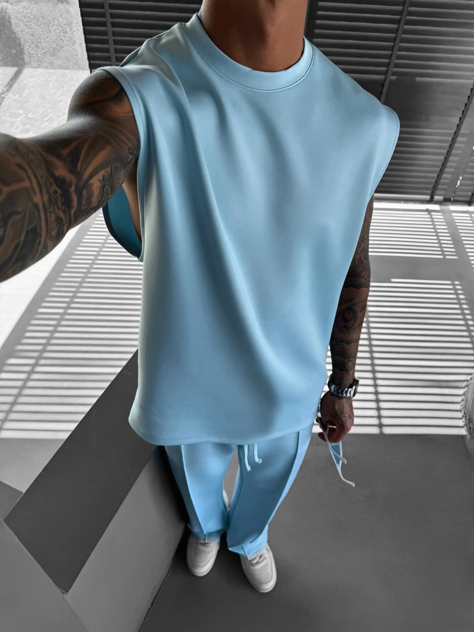 Oversize Diver Tanktop - Baby Blue - Image 2