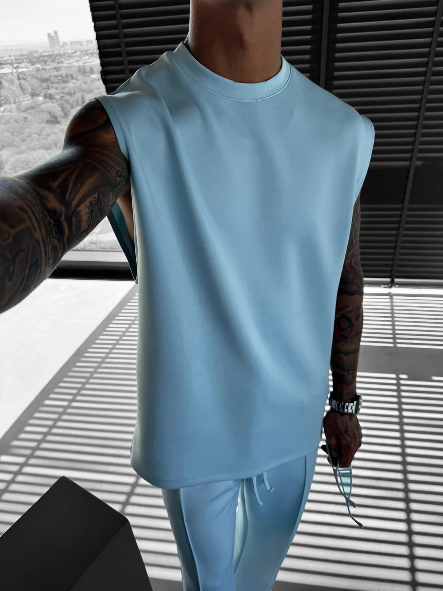Oversize Diver Tanktop - Baby Blue - Image 3