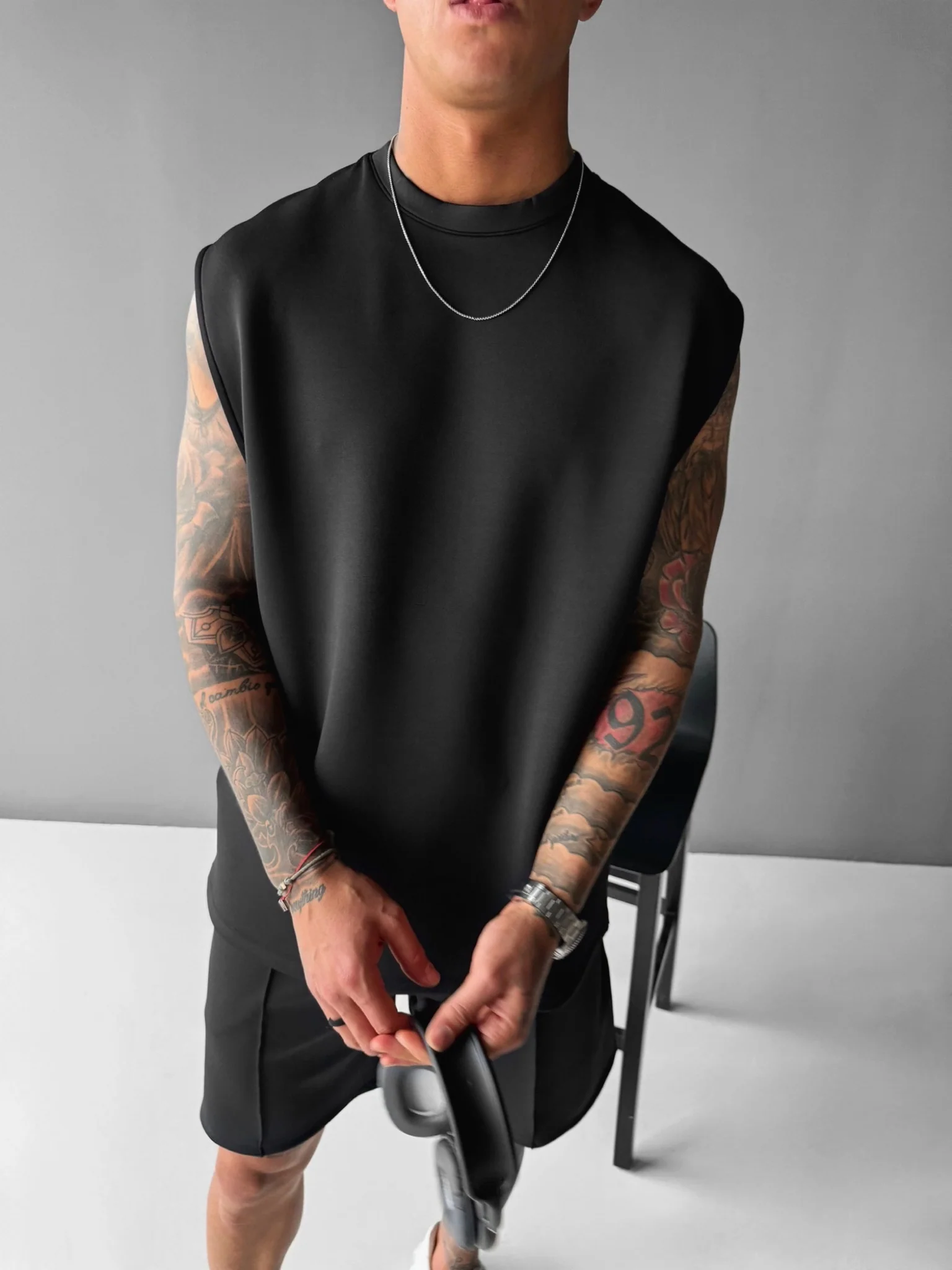 Oversize Diver Tanktop - Black - Image 2