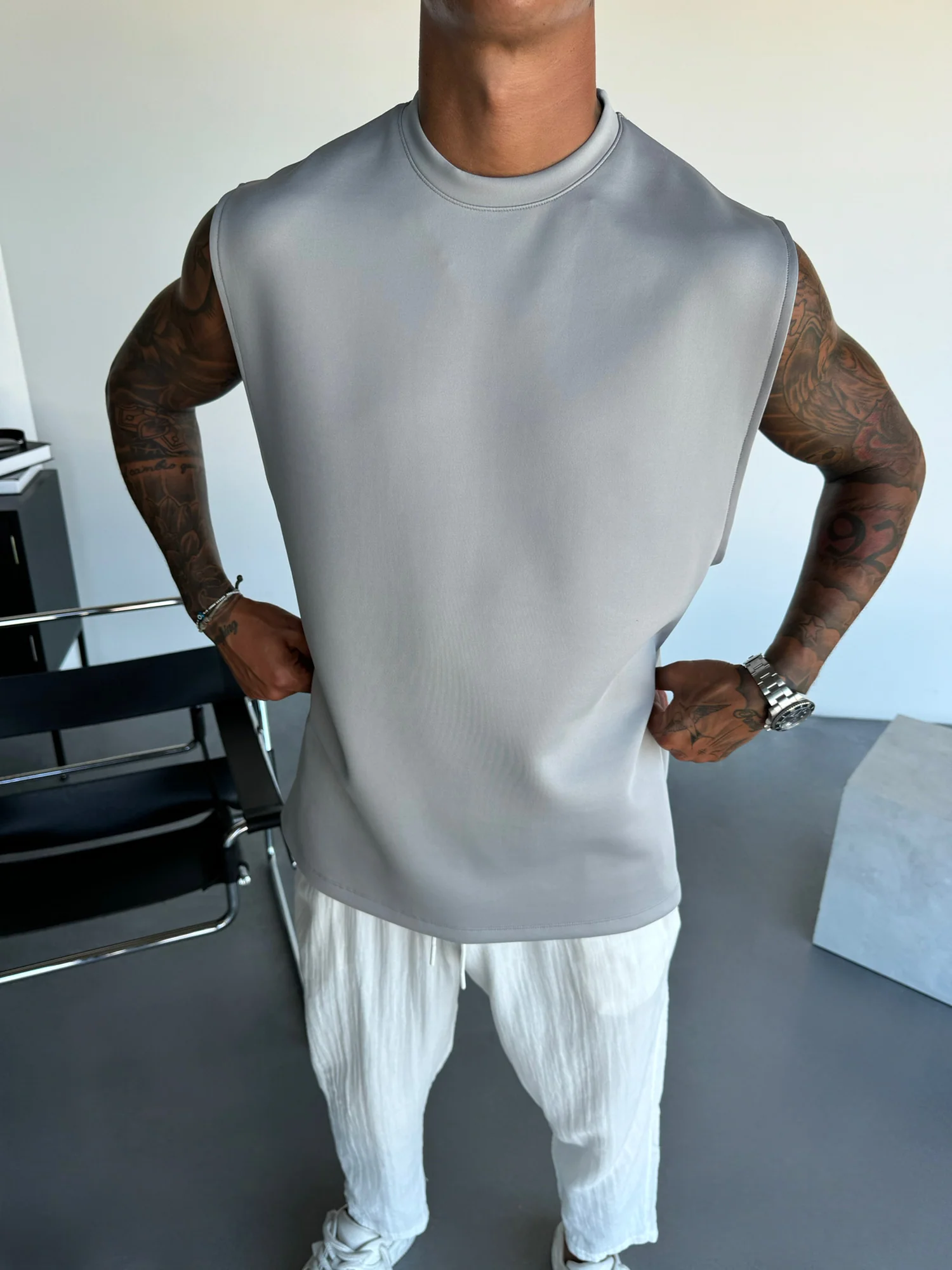 Oversize Diver Tanktop - Grey - Image 4