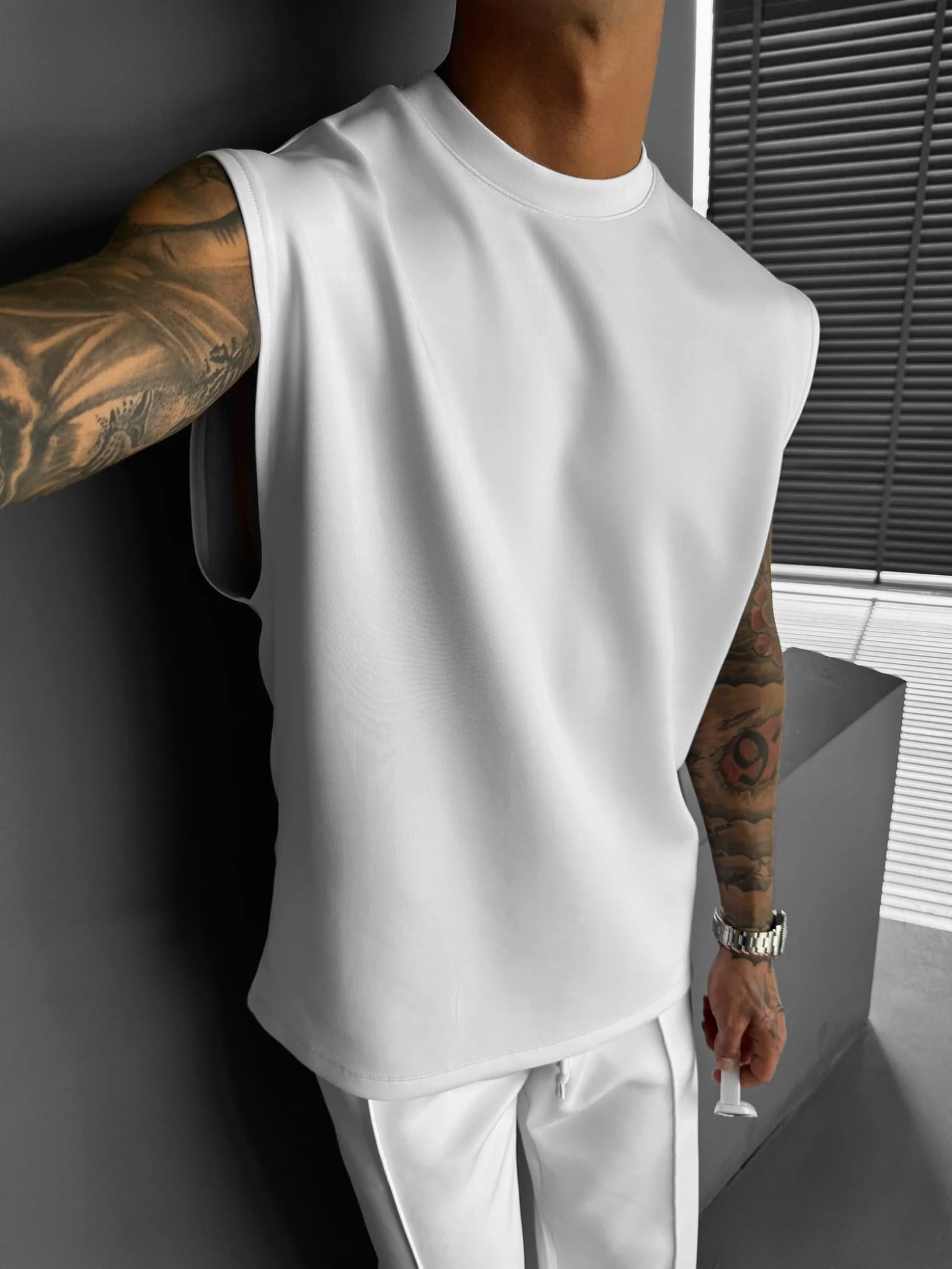 Oversize Diver Tanktop - White