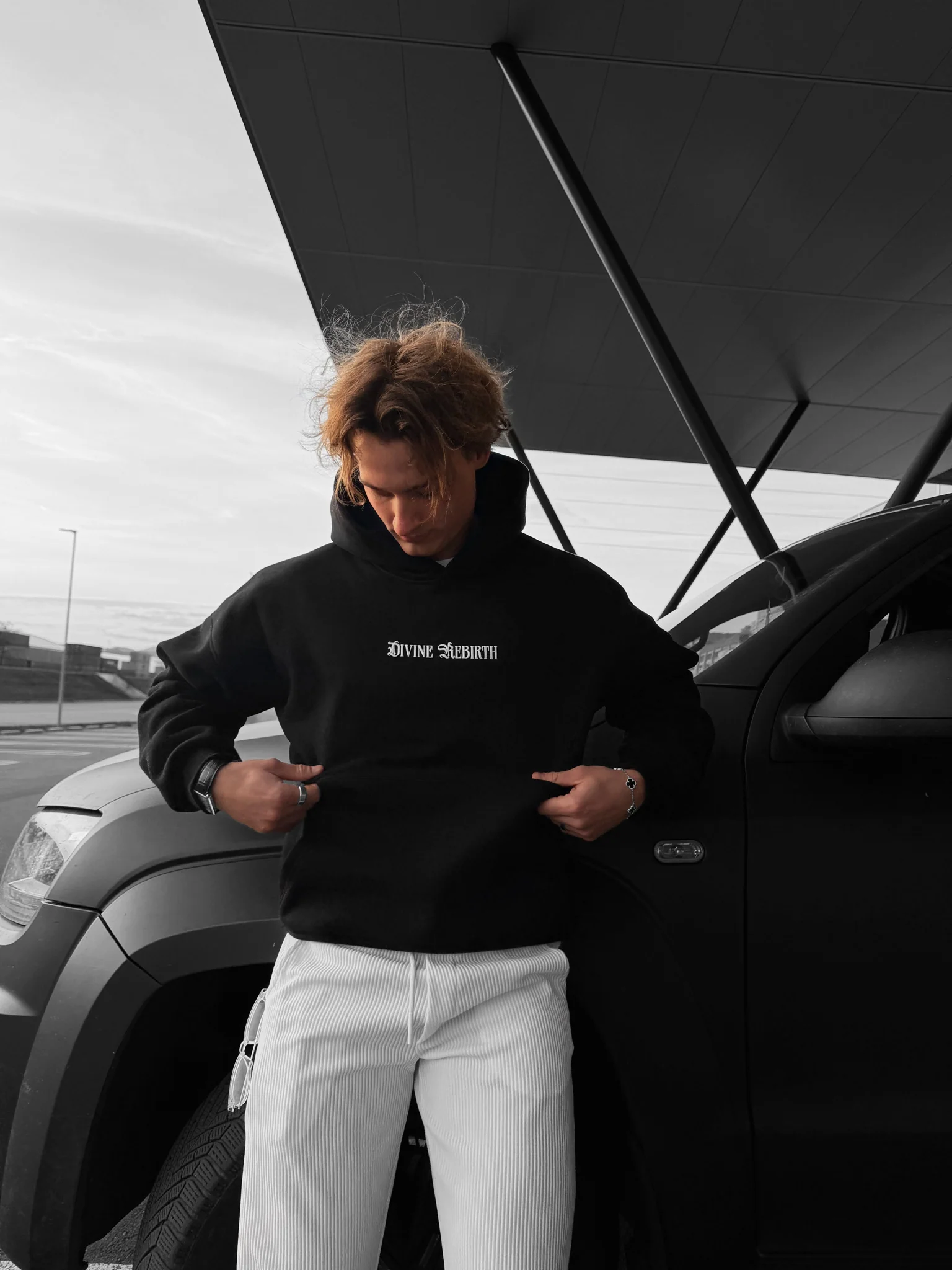 Oversize Divine Rebirth Hoodie - Black - Image 2