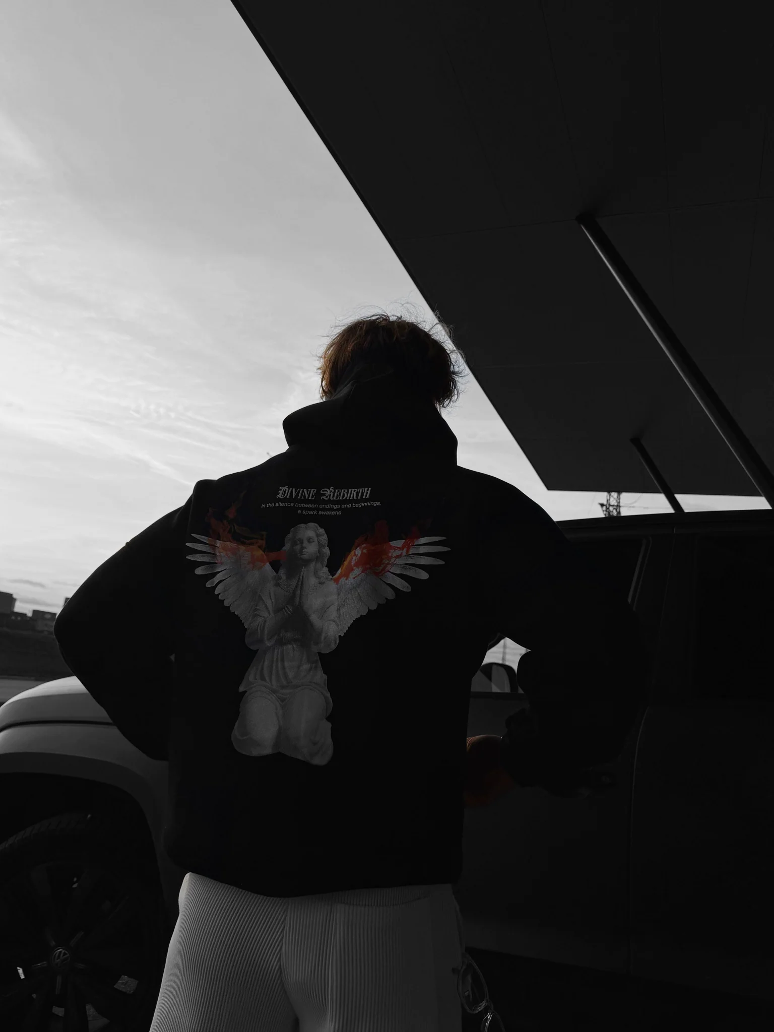 Oversize Divine Rebirth Hoodie - Black - Image 3