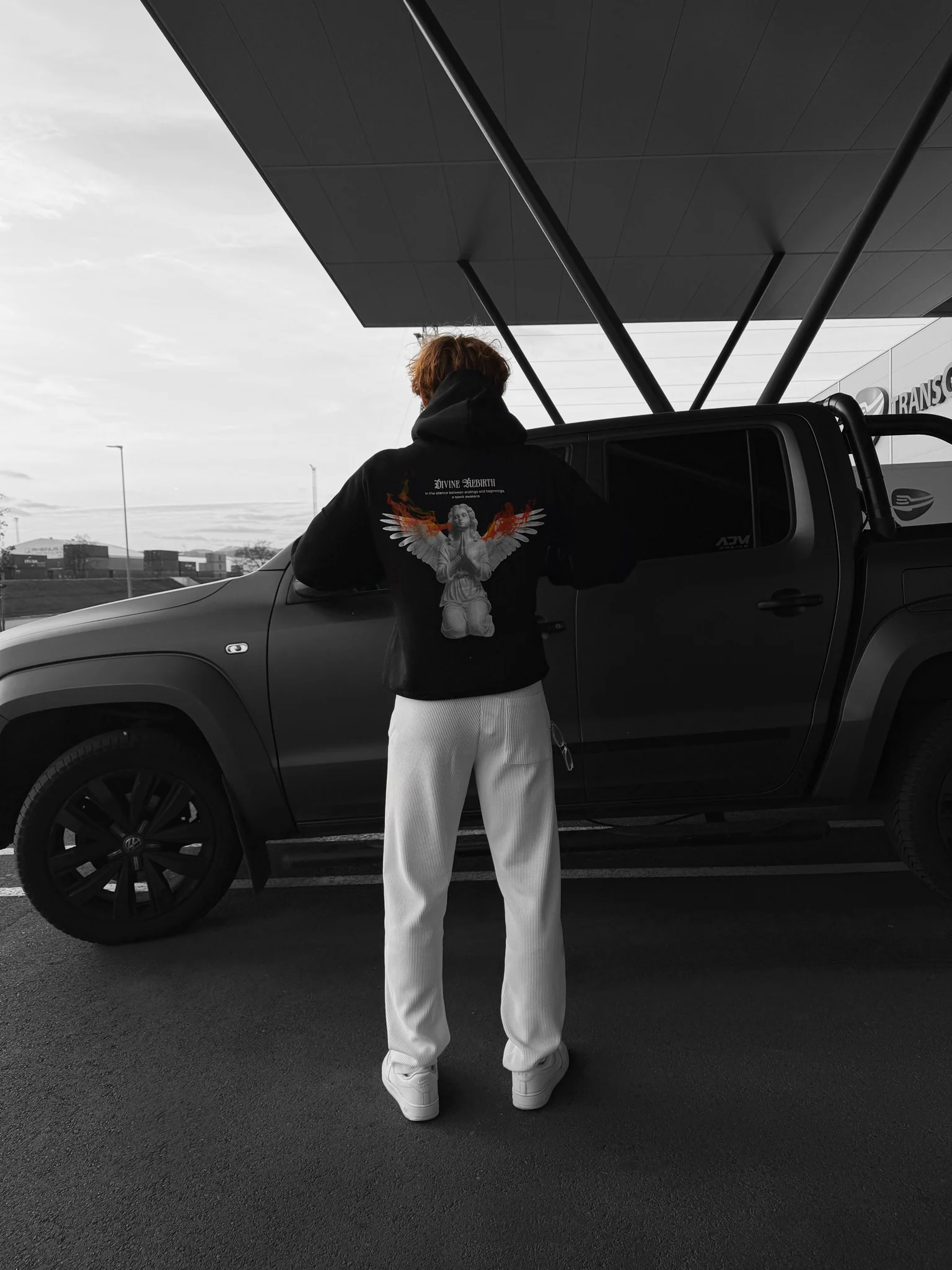 Oversize Divine Rebirth Hoodie - Black - Image 4