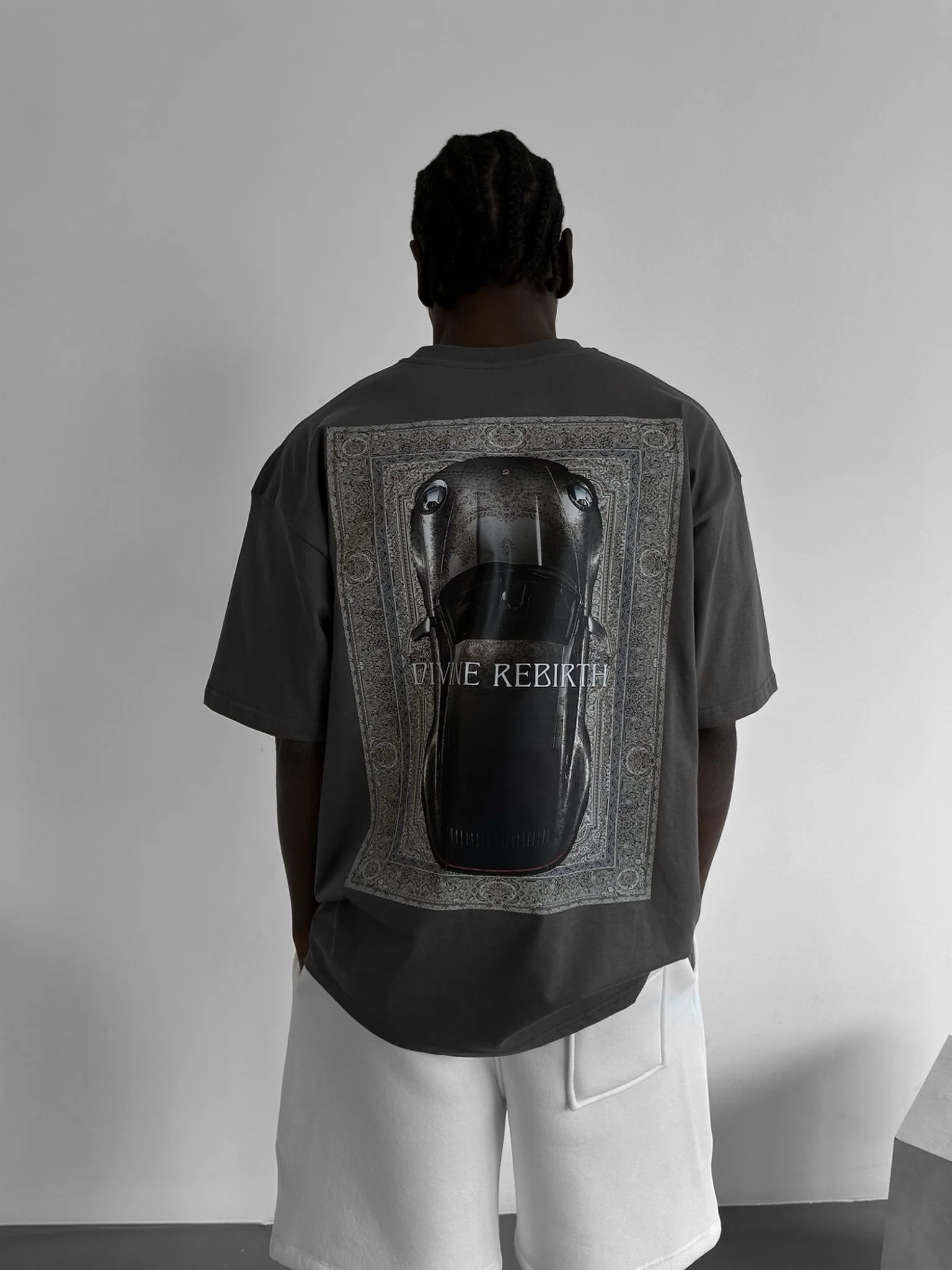Oversize 'Divine Rebirth' T-Shirt - Anthracite - Image 2