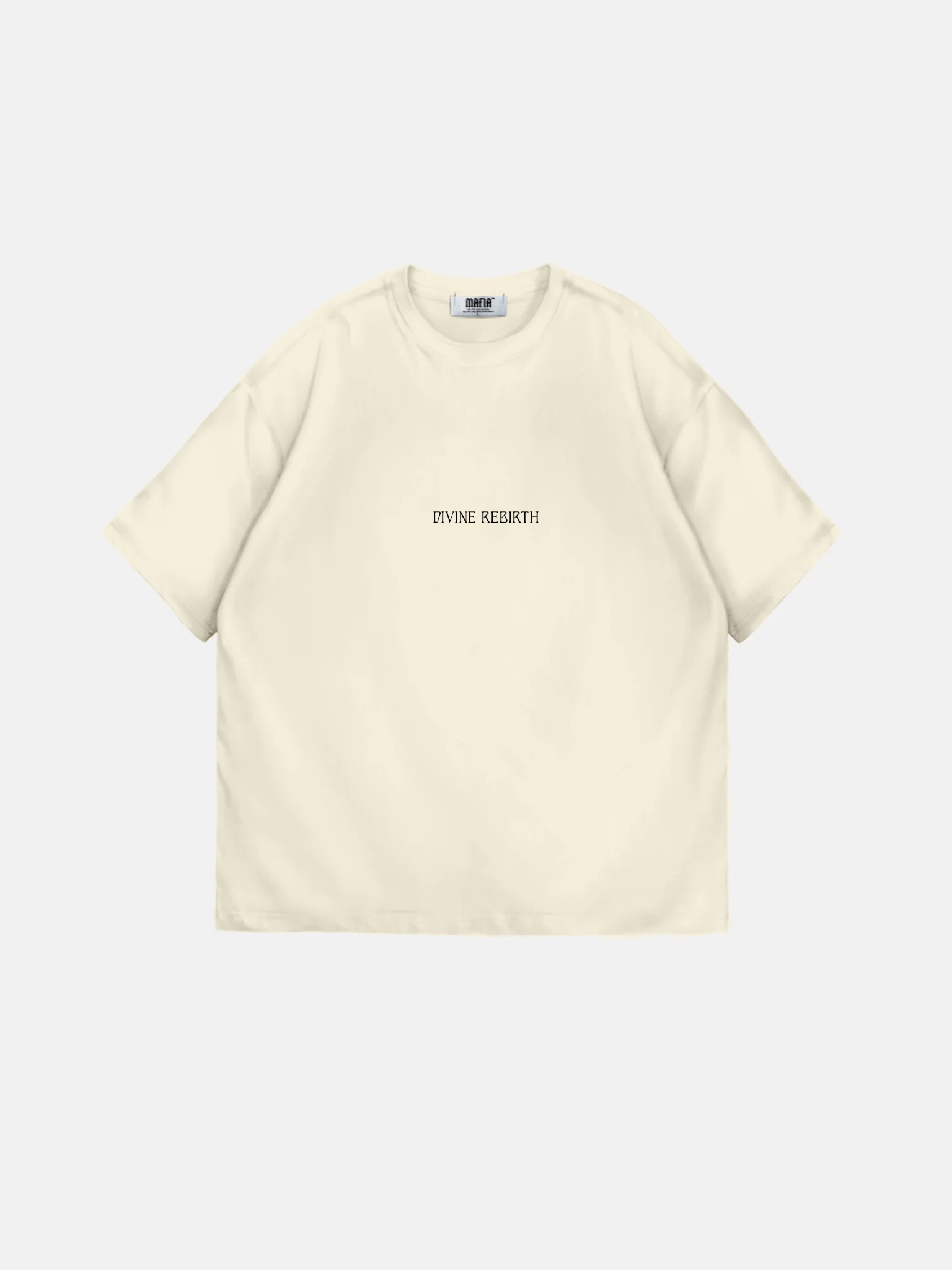 Oversize 'Divine Rebirth' T-Shirt - Antique White - Image 5