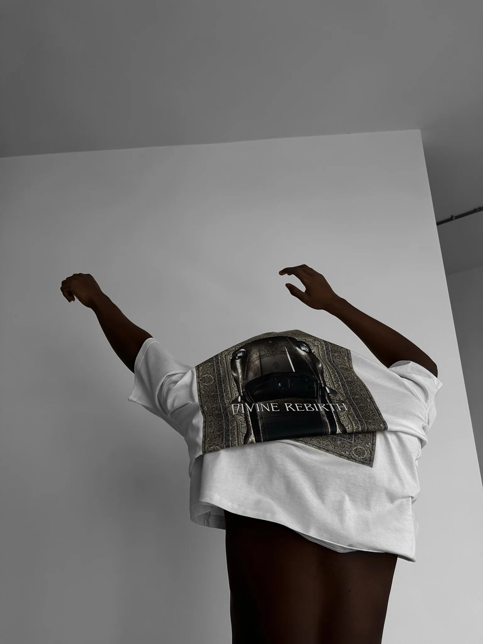Oversize 'Divine Rebirth' T-Shirt - Ecru - Image 2