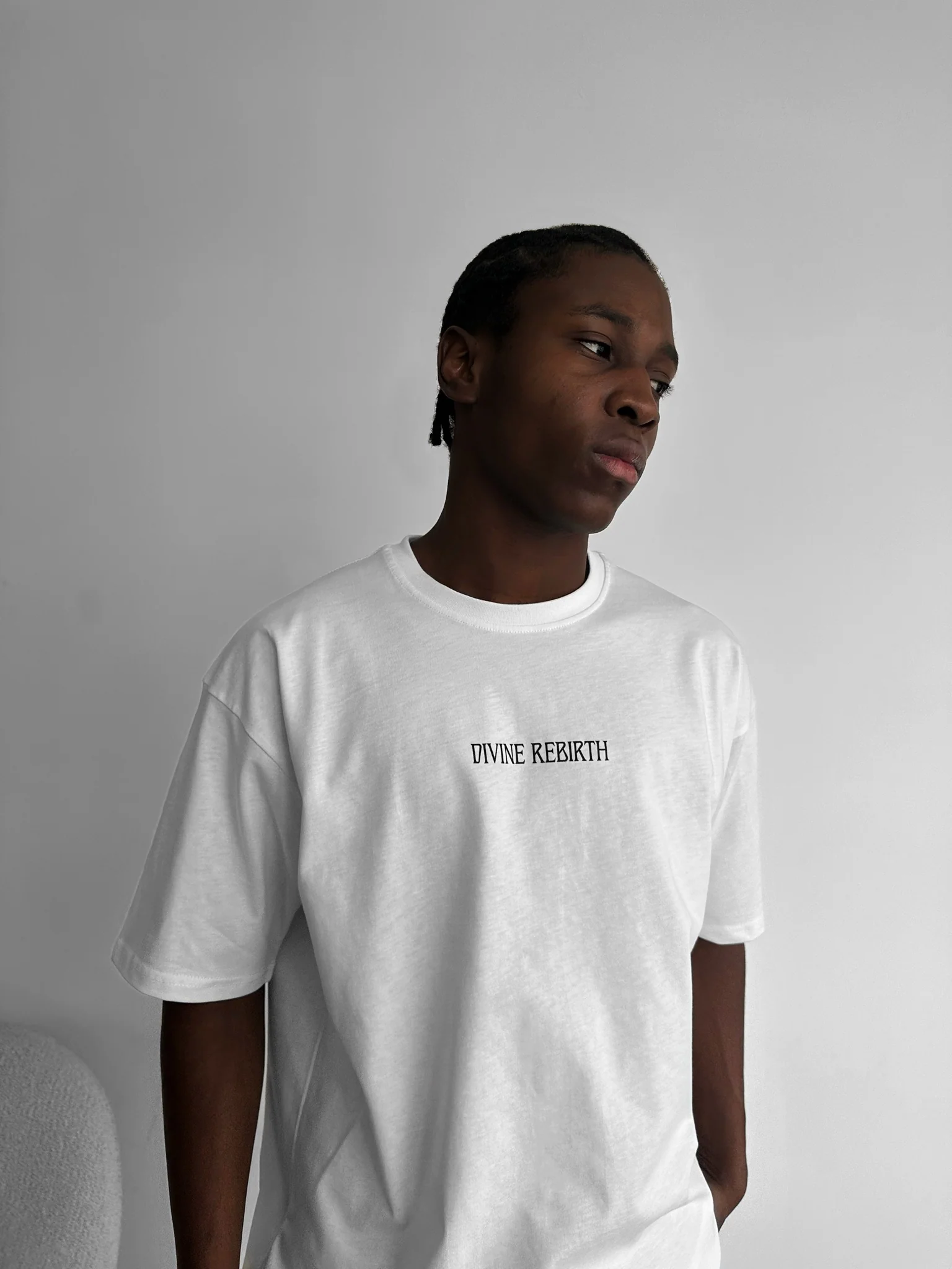 Oversize 'Divine Rebirth' T-Shirt - Ecru - Image 4