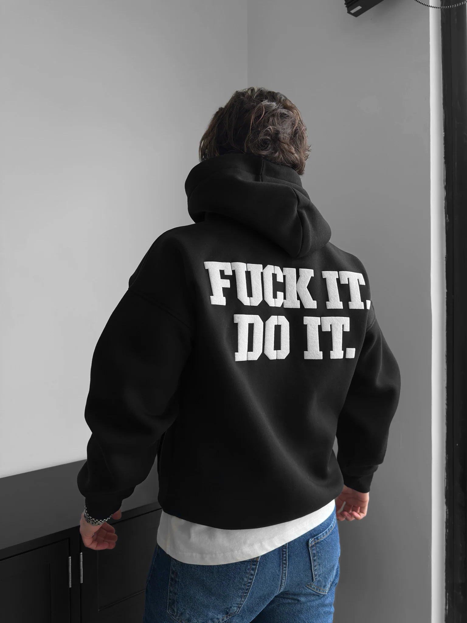 Oversize Do It Hoodie - Black - Image 2