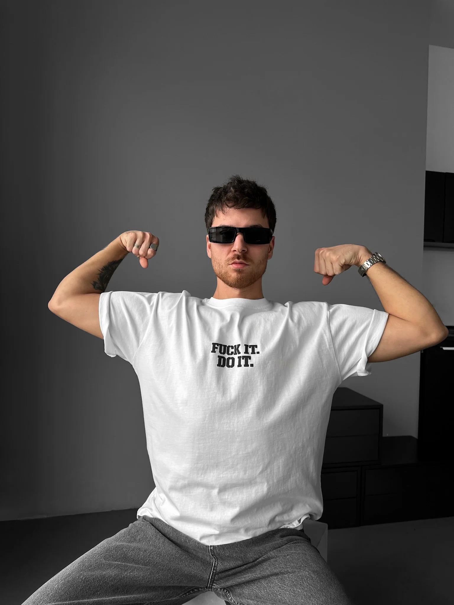 Oversize Do It T-shirt - Ecru - Image 4