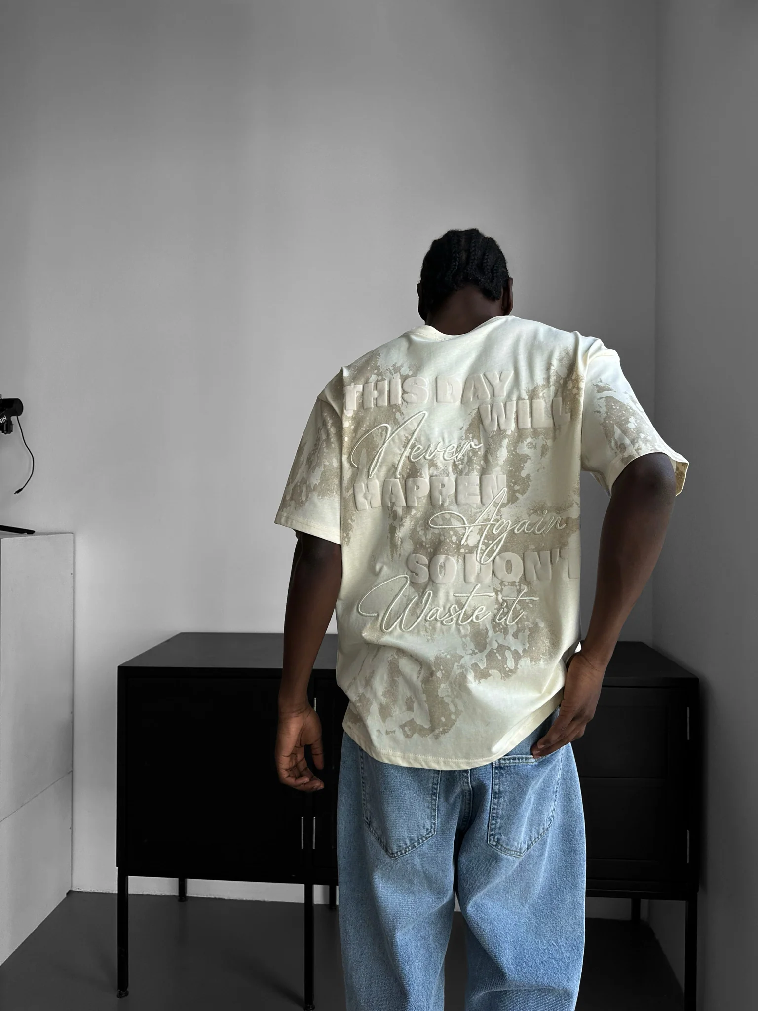 Oversize 'donât waist it' T-Shirt - Antique White