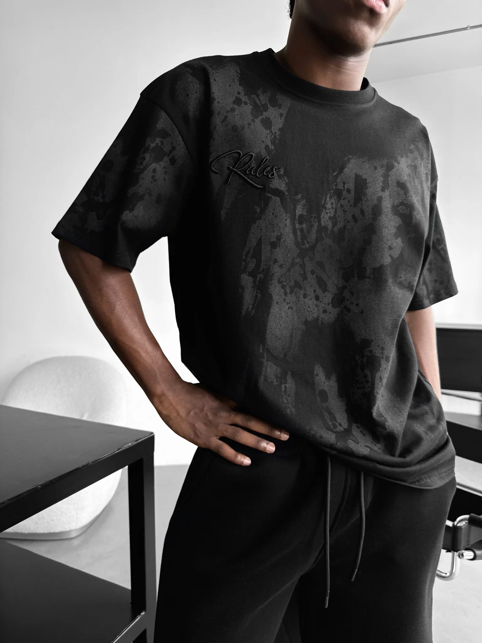 Oversize 'don’t waist it' T-Shirt - Black - Image 5