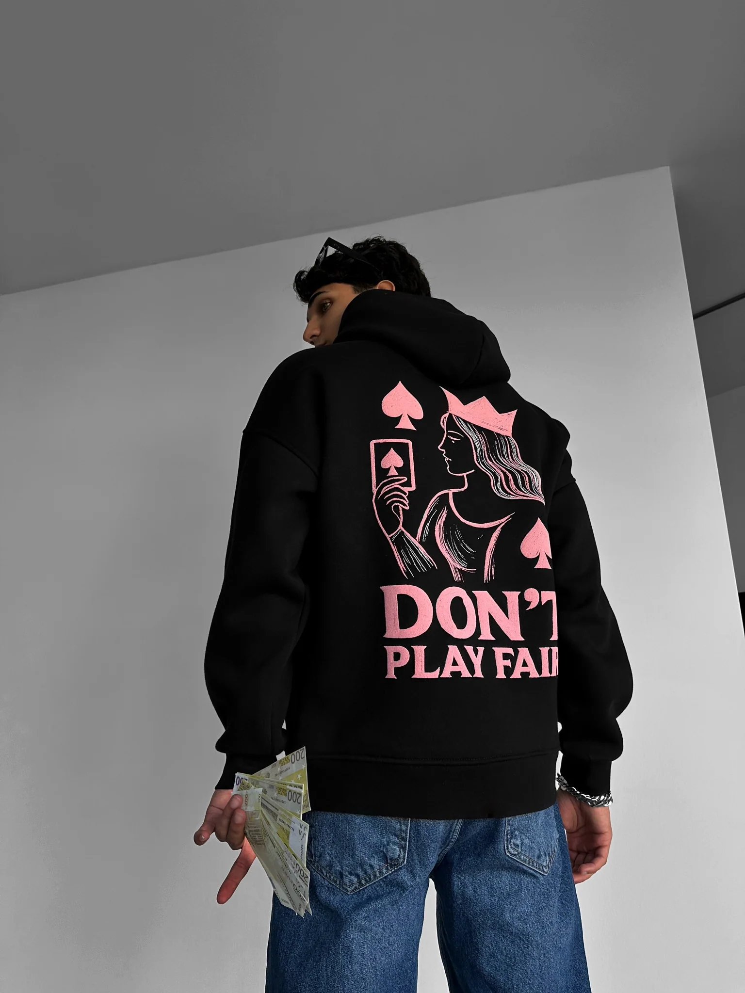 Oversize Don't Play Fair Hoodie - Black - Image 3