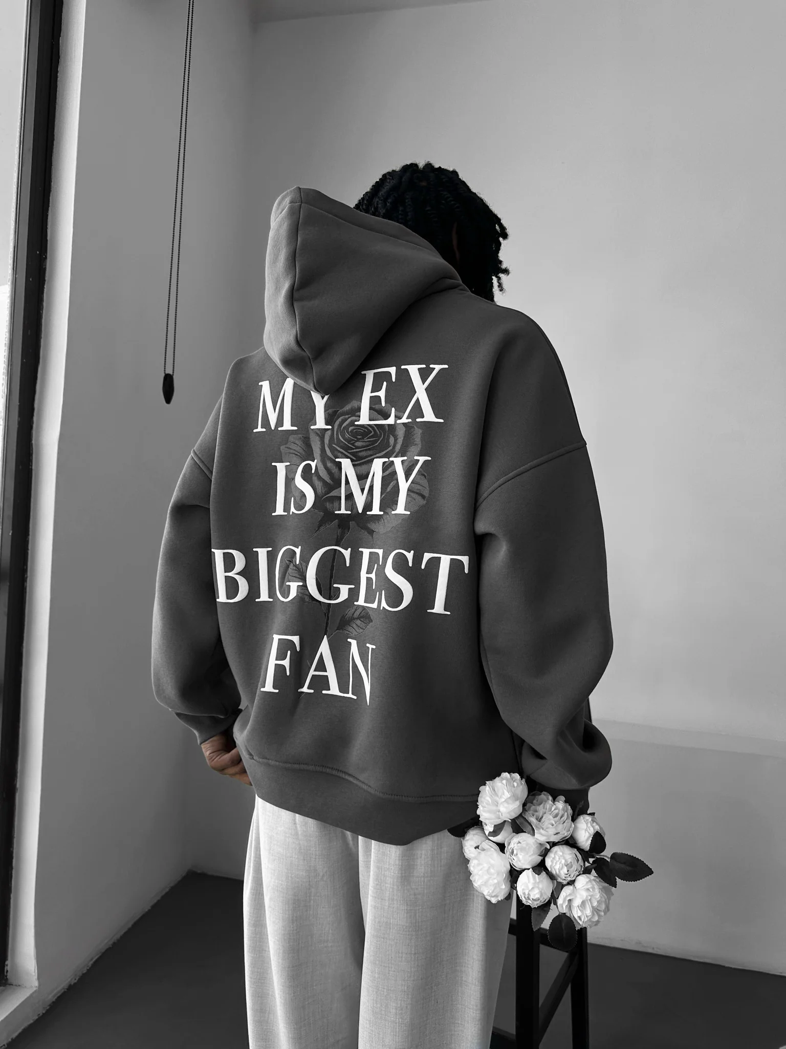 Oversize “EX” Hoodie - Anthracite - Image 3