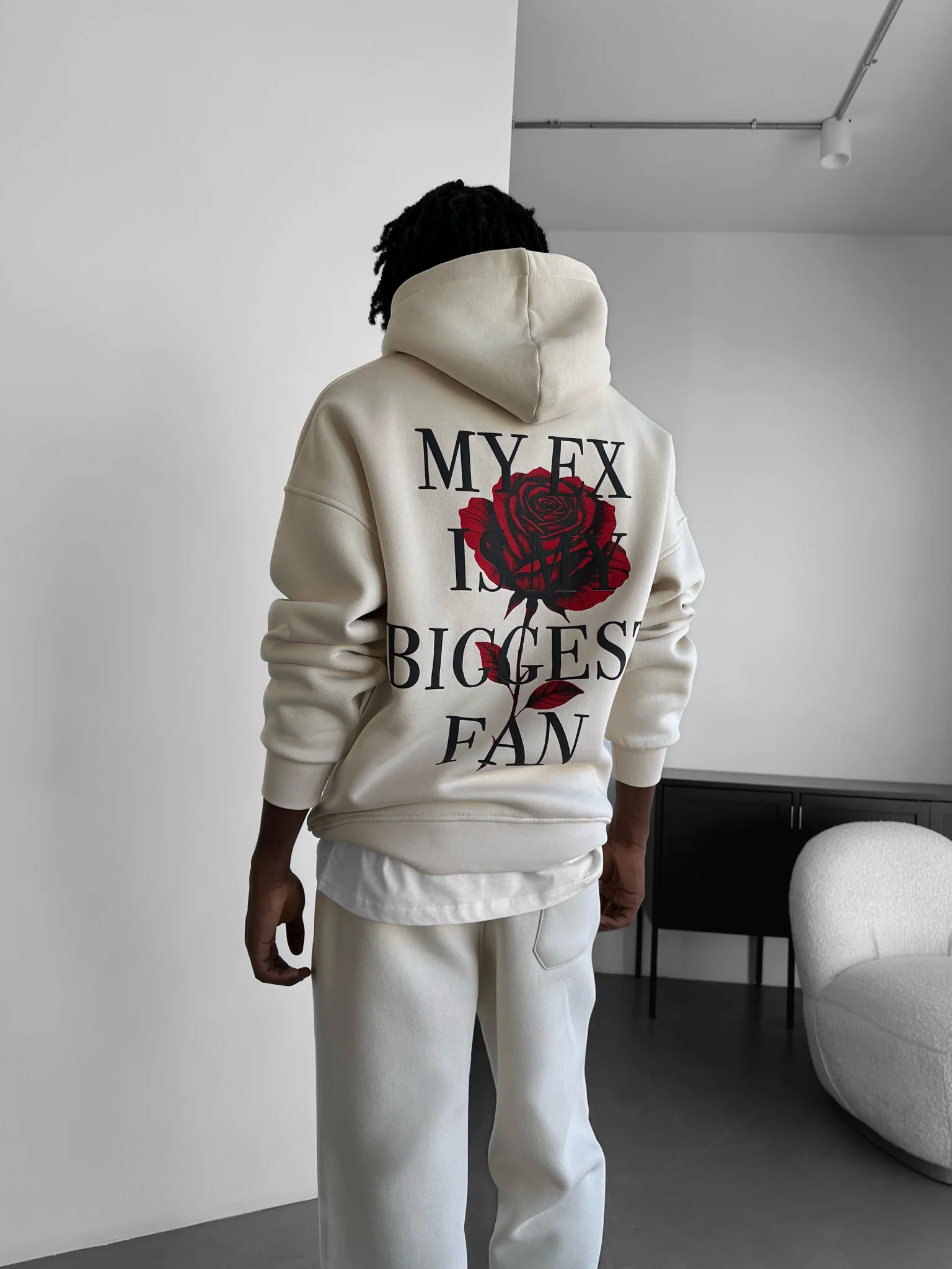 Oversize “EX” Hoodie - Beige - Image 7