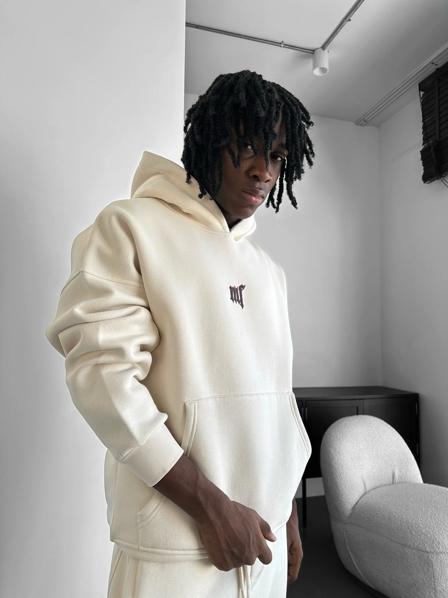 Oversize “EX” Hoodie - Beige - Image 8