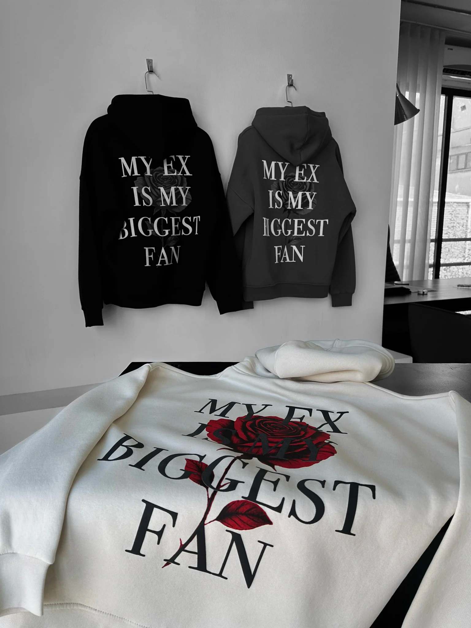 Oversize “EX” Hoodie - Beige - Image 9