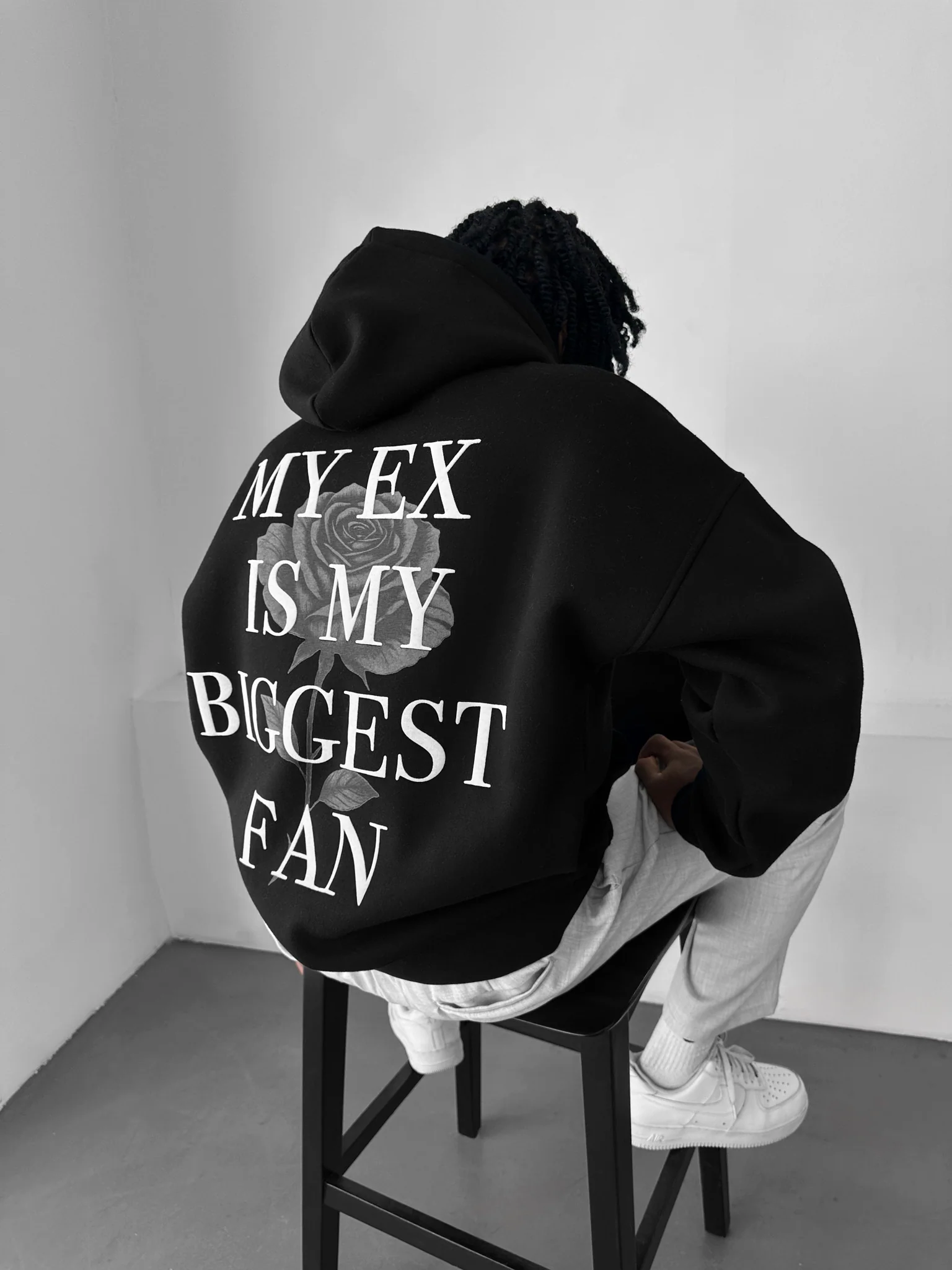 Oversize “EX” Hoodie - Black - Image 4