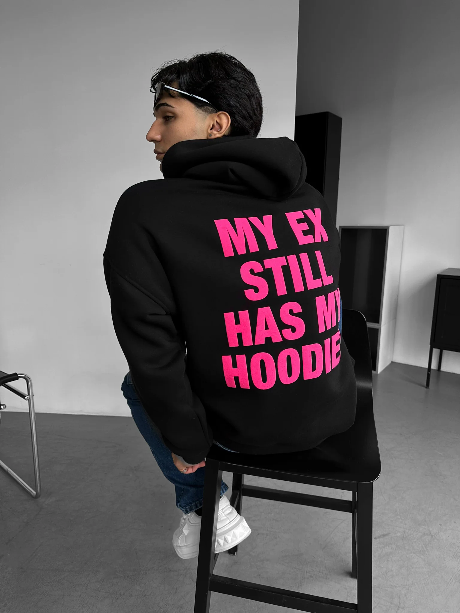 Oversize EX Part II Hoodie - Black and Lila - Image 2