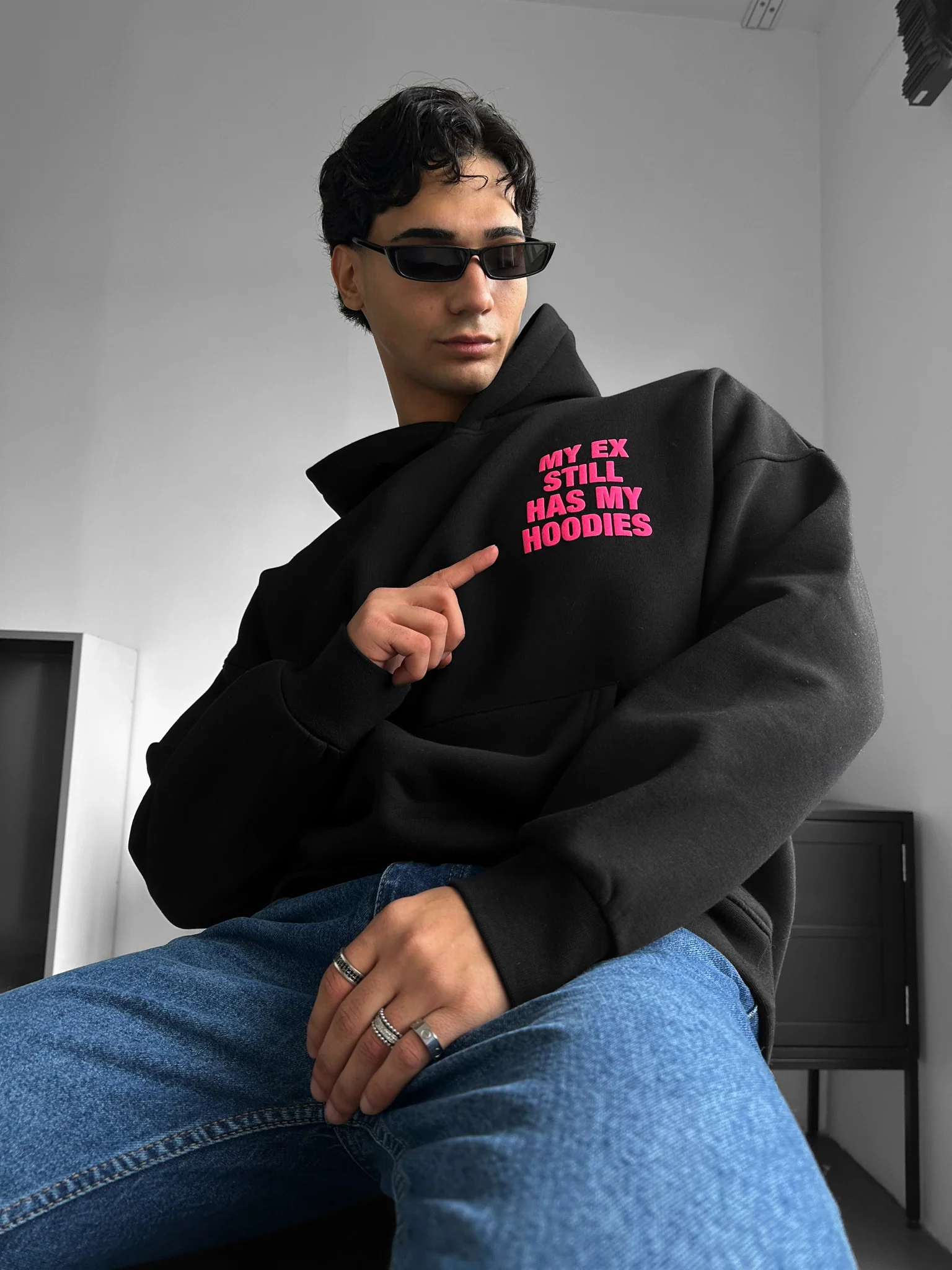 Oversize EX Part II Hoodie - Black and Lila - Image 3