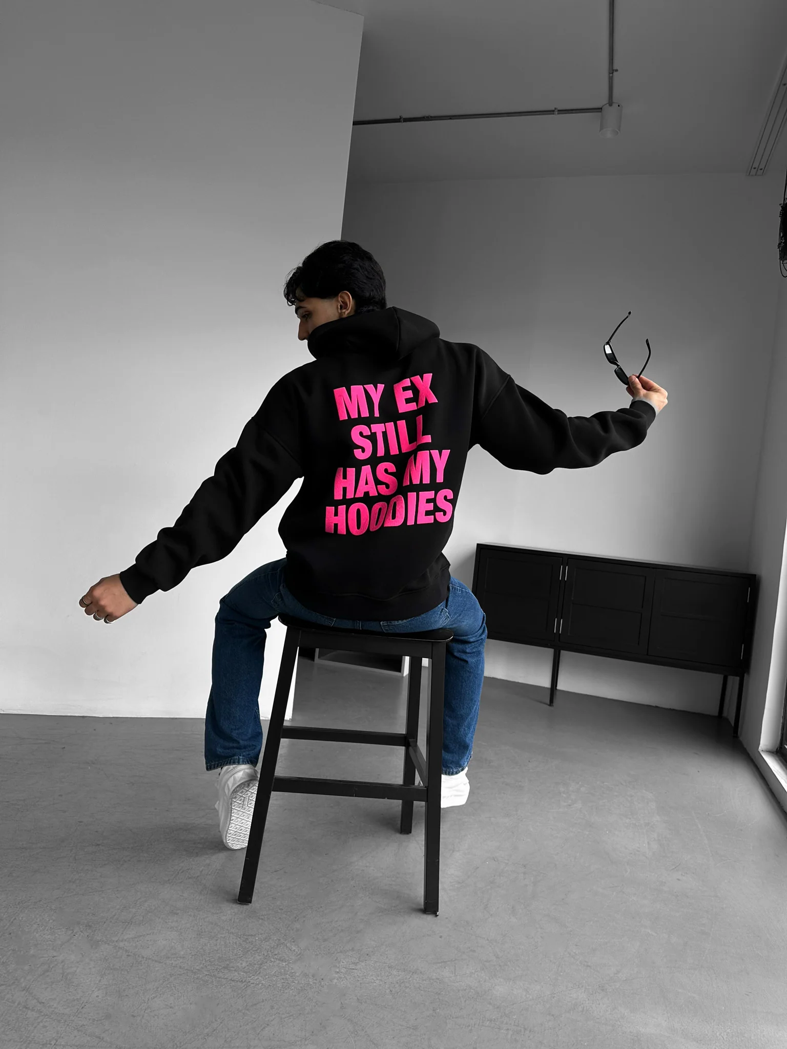 Oversize EX Part II Hoodie - Black and Lila - Image 4