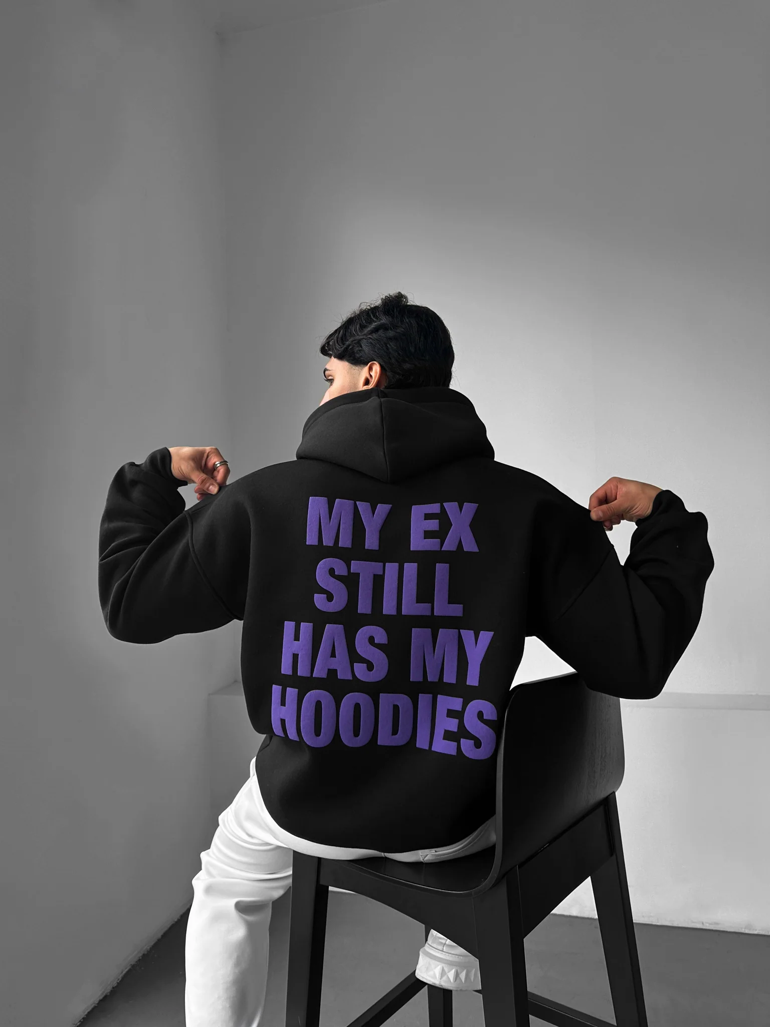 Oversize EX Part II Hoodie - Black and Purple - Image 4