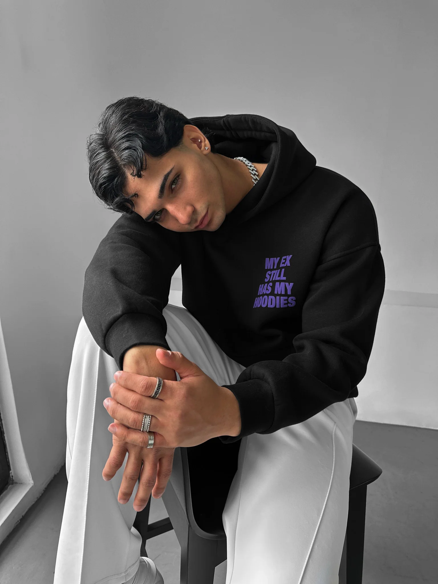 Oversize EX Part II Hoodie - Black and Purple - Image 5