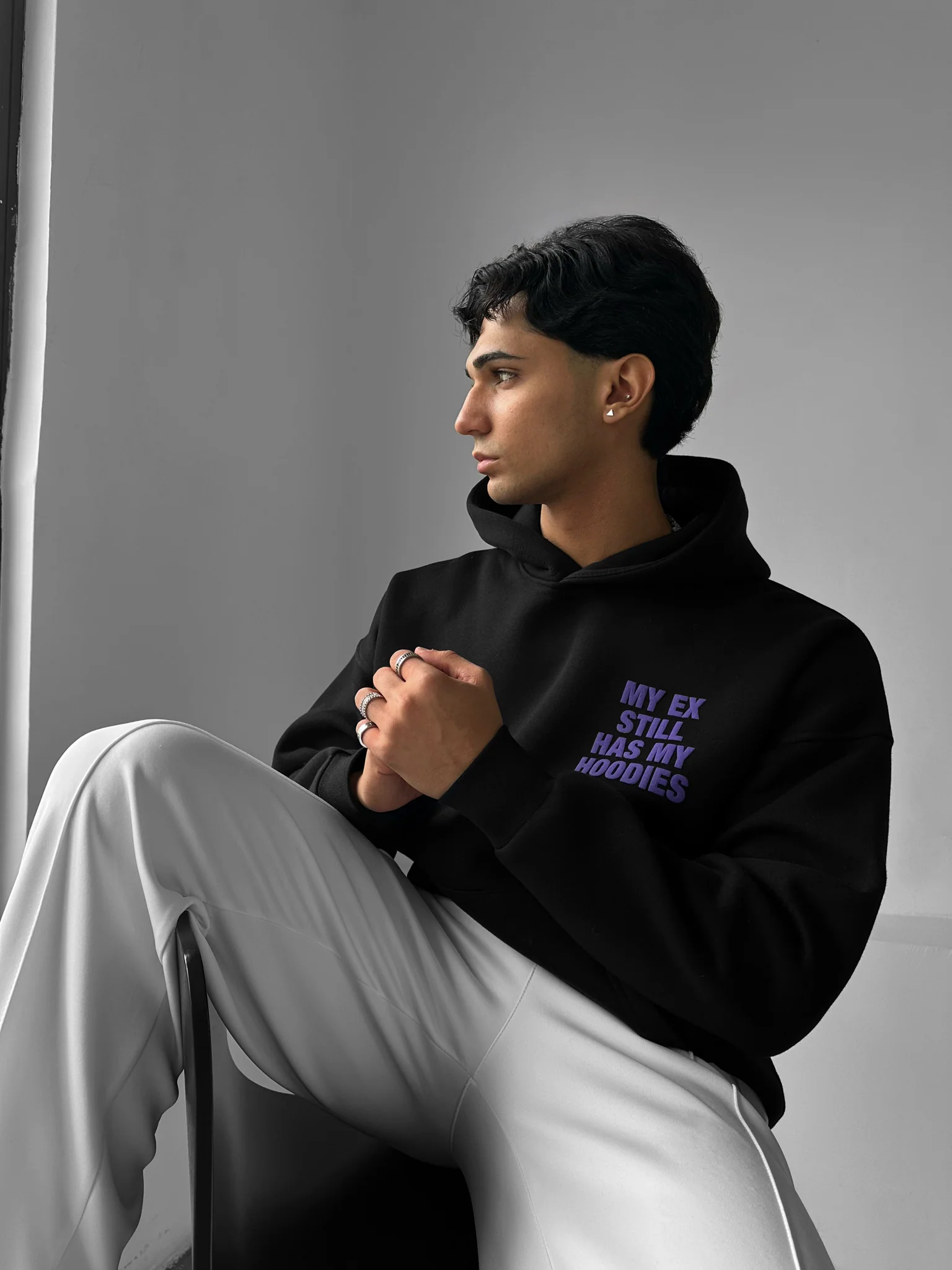 Oversize EX Part II Hoodie - Black and Purple - Image 6