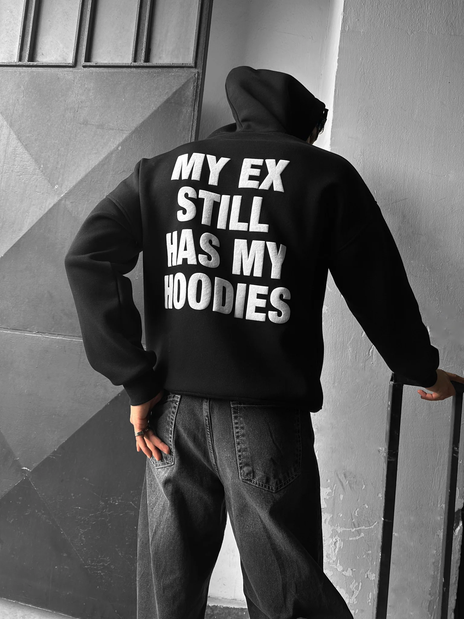 Oversize EX Part II Hoodie - Black and White - Image 2