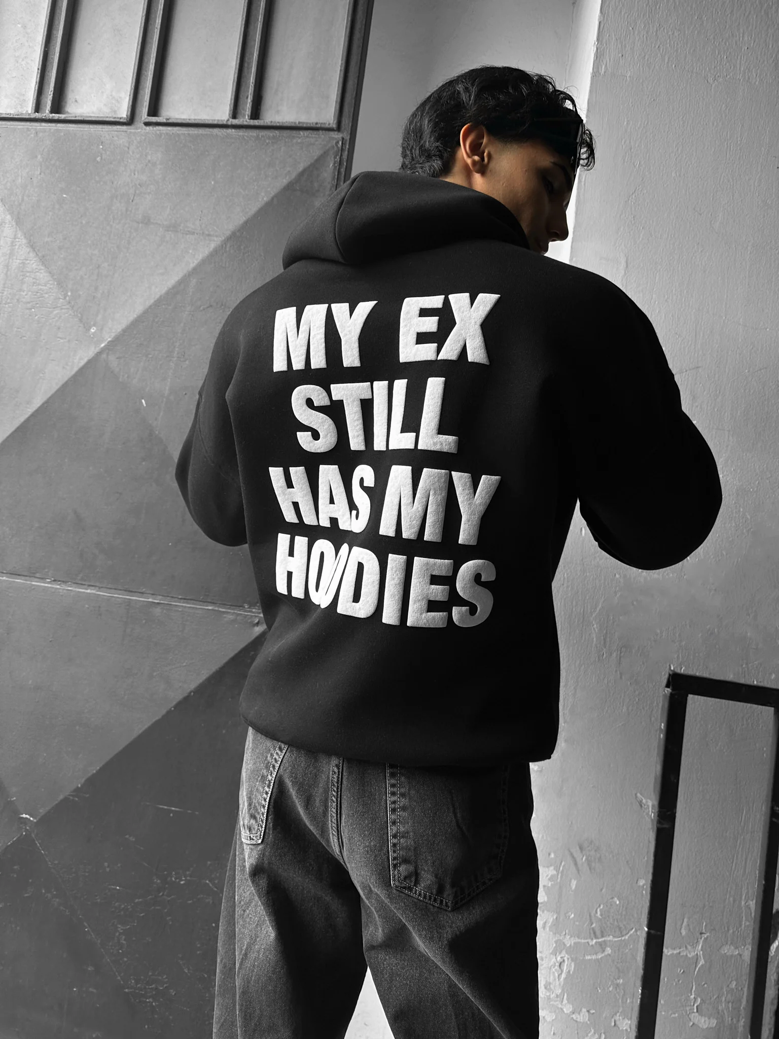 Oversize EX Part II Hoodie - Black and White - Image 3