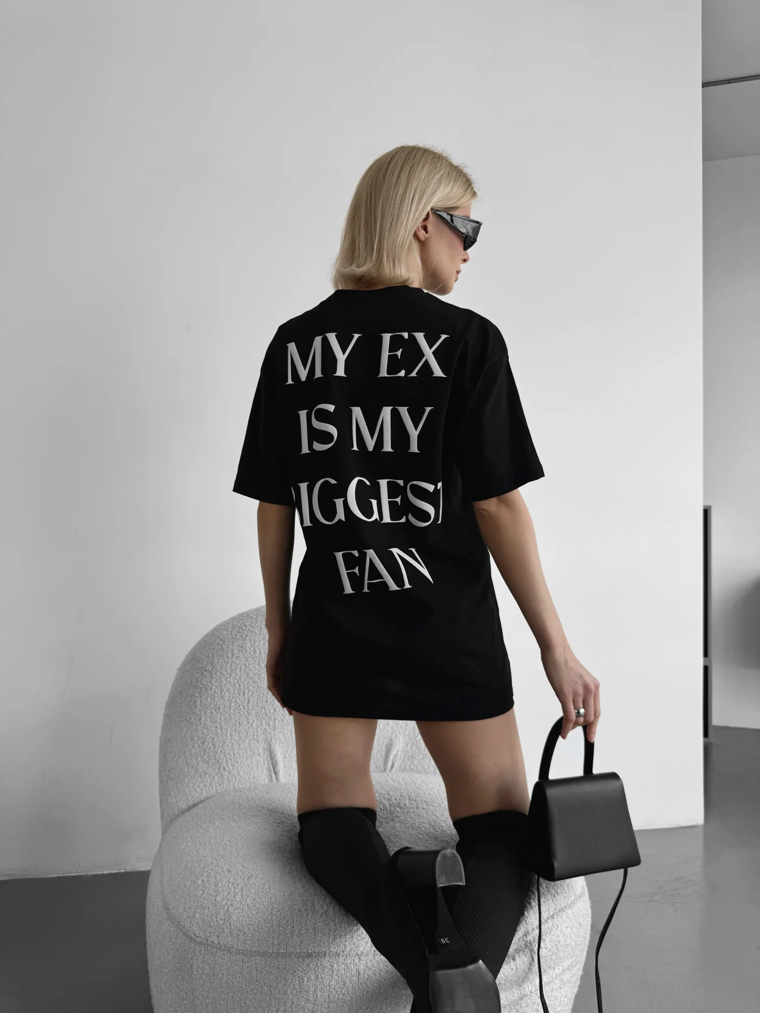 Oversize "EX" T-Shirt - Black - Image 7