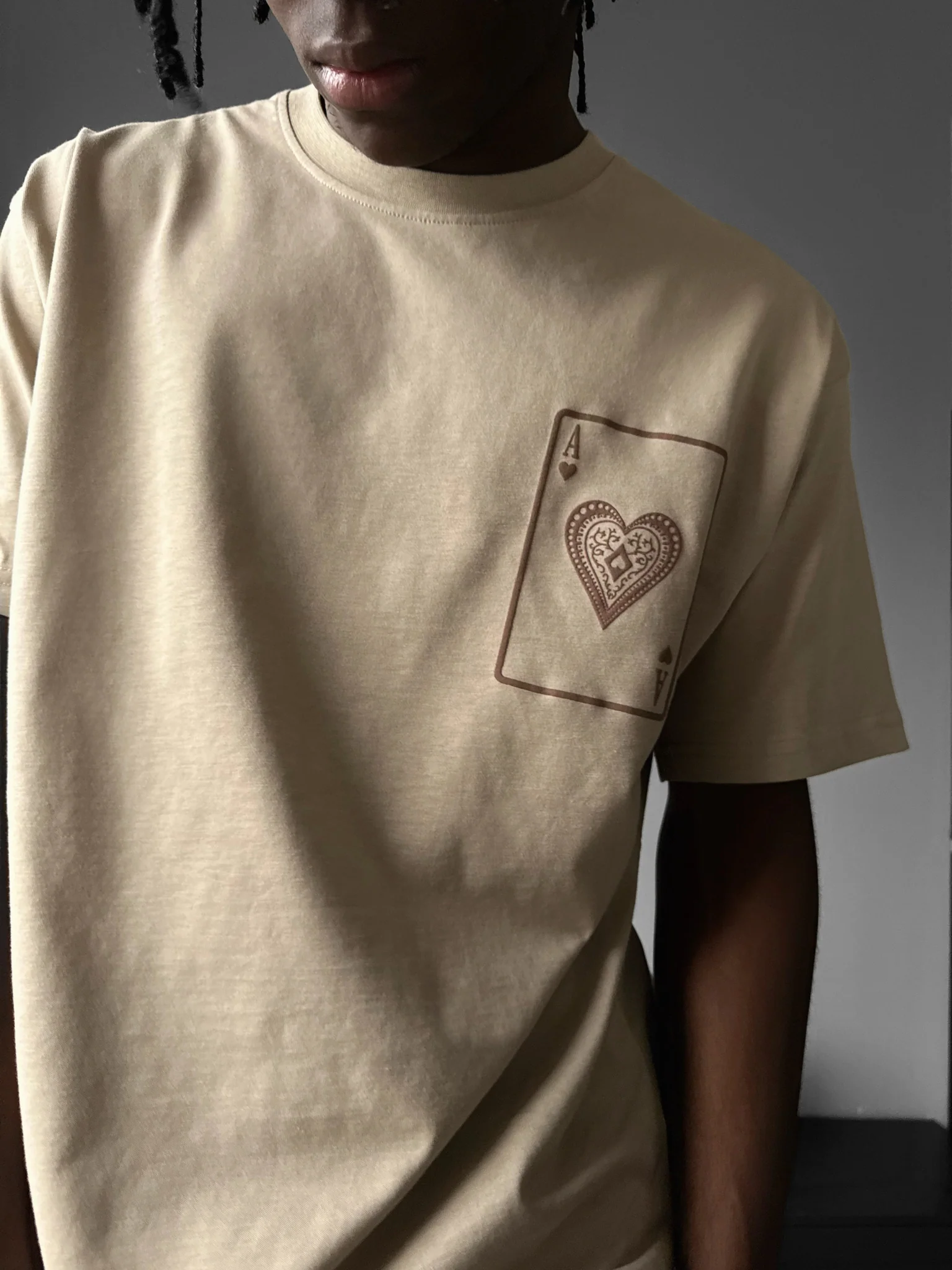 Oversize "EX" T-Shirt -Beige - Image 2