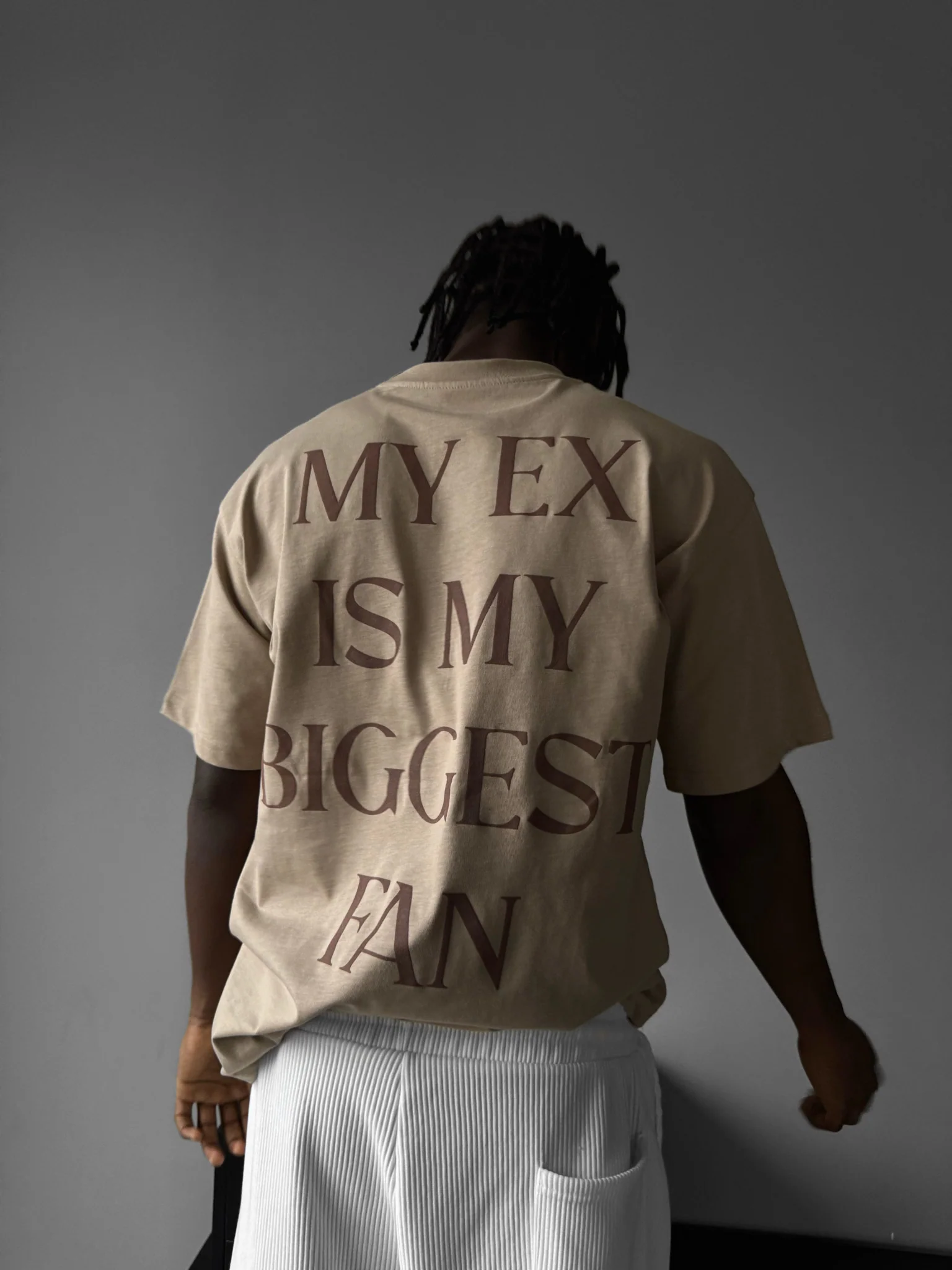 Oversize "EX" T-Shirt -Beige - Image 3