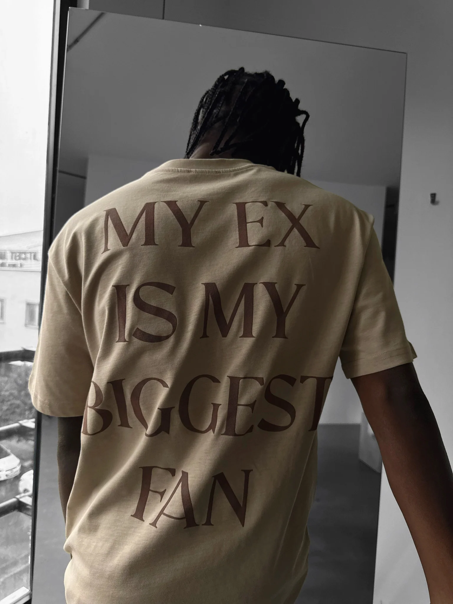 Oversize "EX" T-Shirt -Beige - Image 6