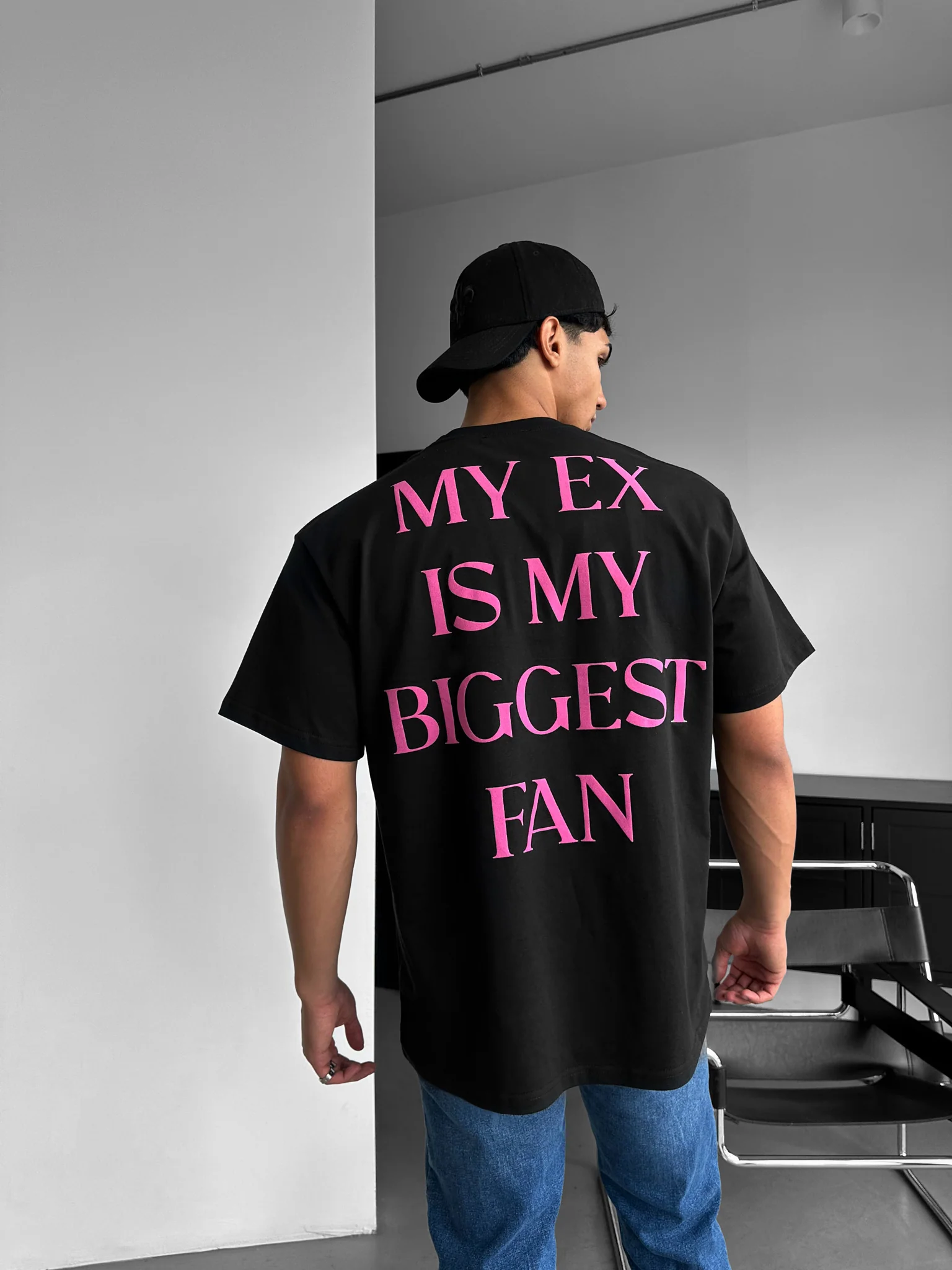 Oversize "EX" T-Shirt - Black and Lila - Image 3